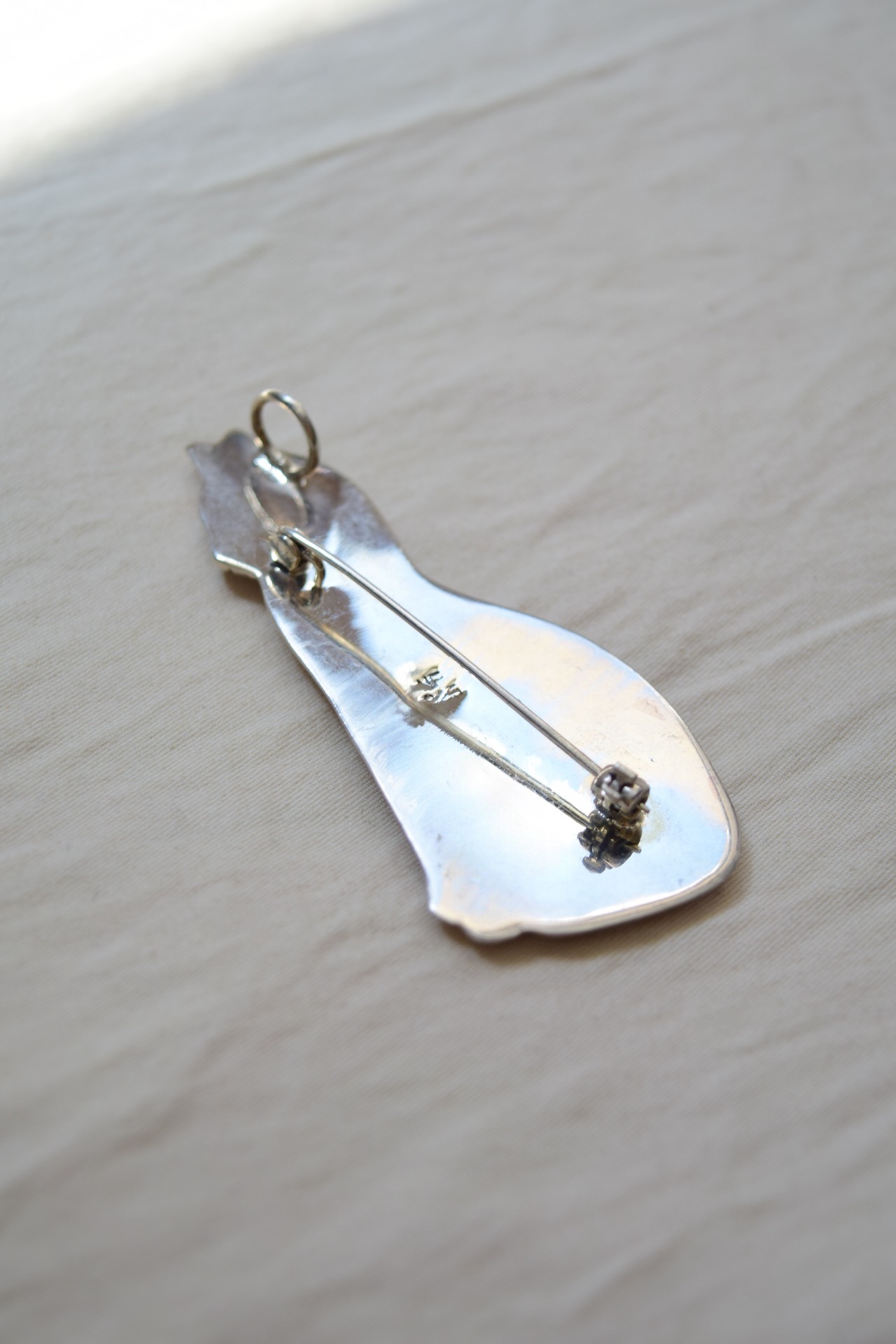 Silver brooch "cat" の画像 3