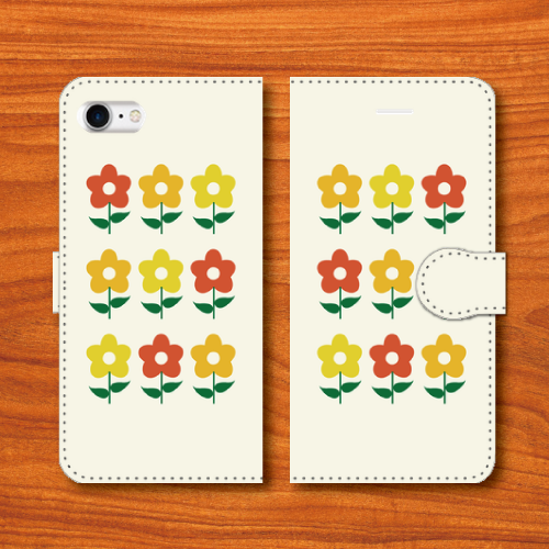 昭和レトロ 花柄 昭和食器調 白色 Iphoneスマホケース 手帳型ケース Dezagoods Retro