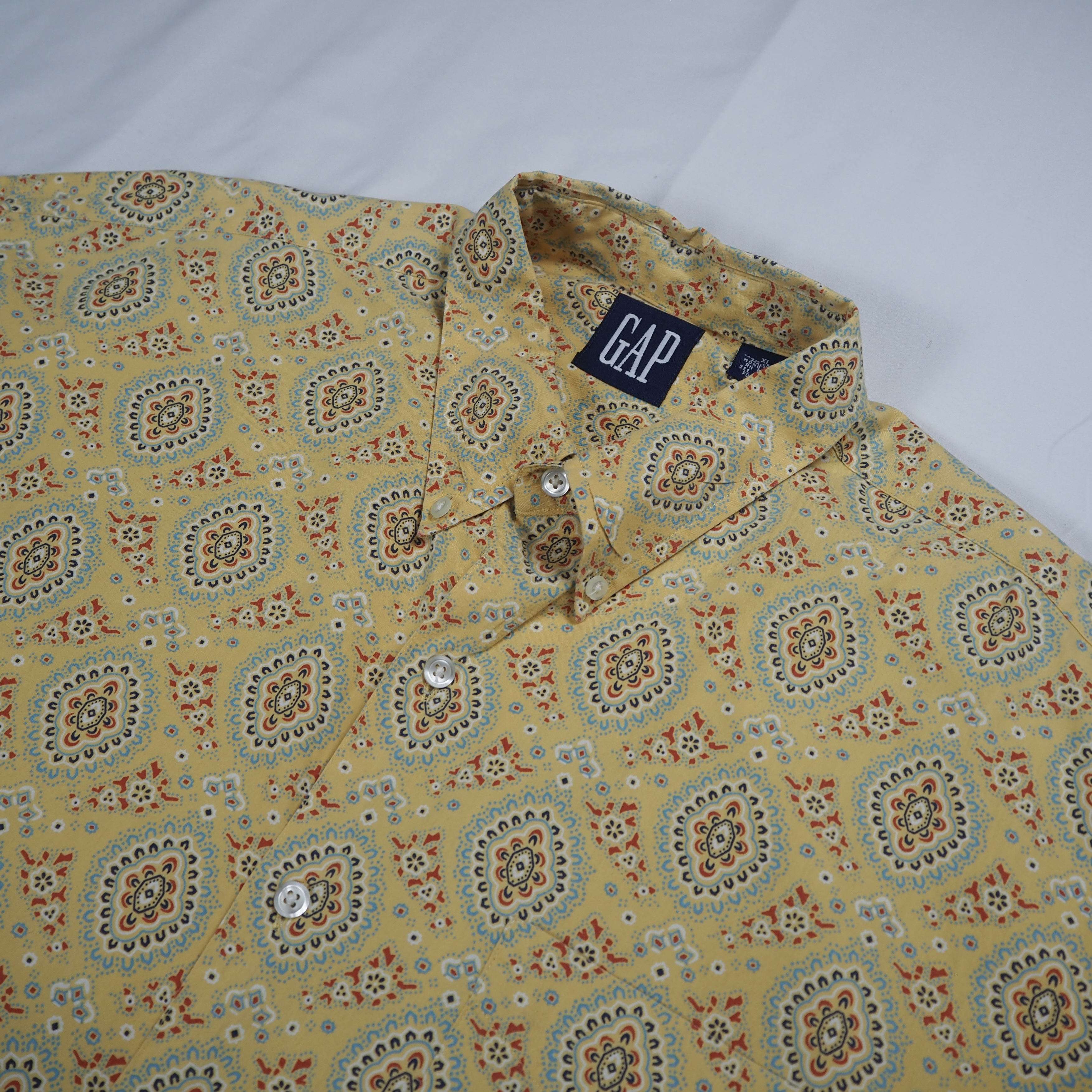 90’s OLD GAP コットンシャツ XL イエロー の画像 2