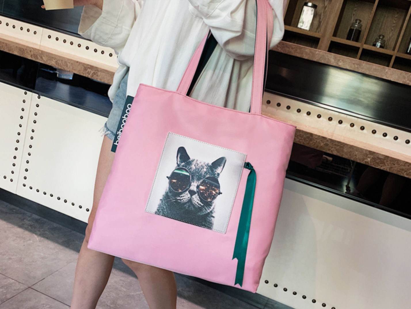 トートバック 猫 大きいサイズ かわいい アニマル 人気 普段使い 韓国 394 Sweetly