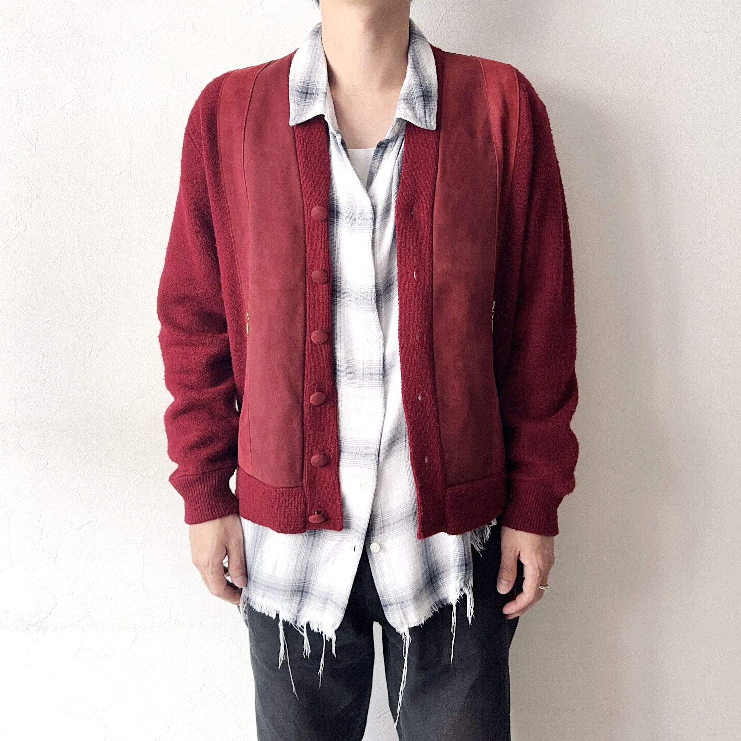 Vintage 60〜70’s【Sprtswear】Suede Knit Cardigan の画像 3