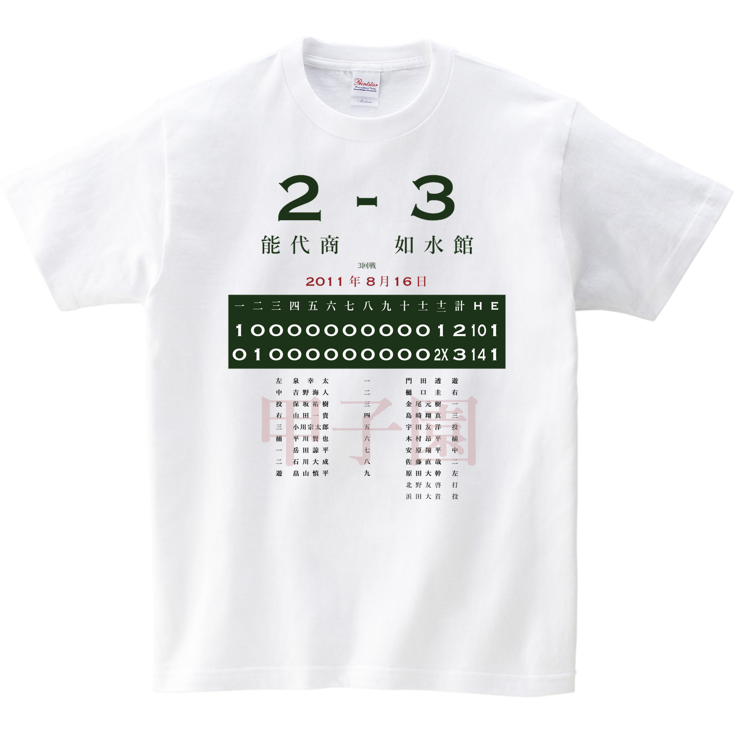 11 3回戦 如水館 広島 能代商 秋田 あの試合を僕は一生忘れないtシャツ屋