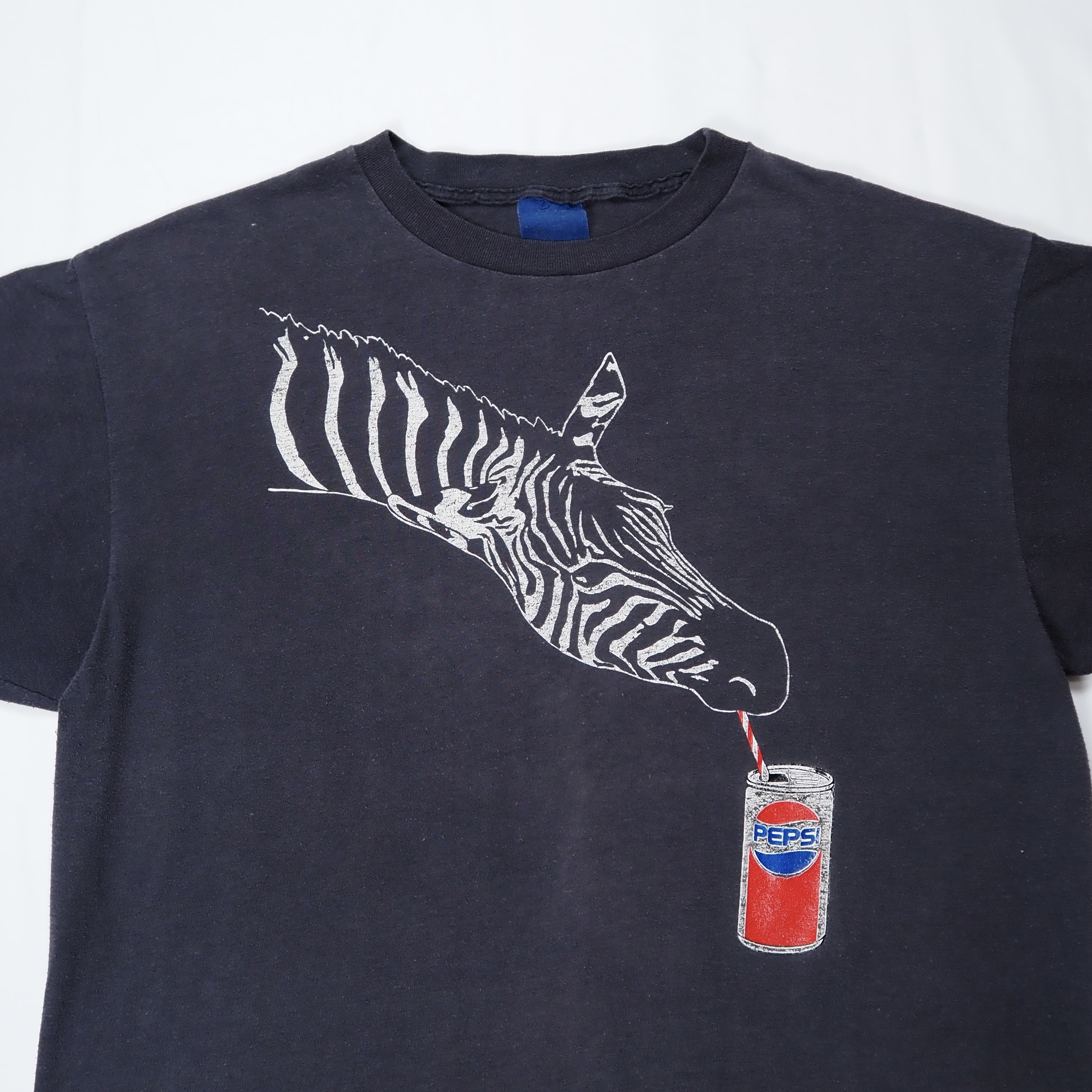 80’s-90’s ペプシTシャツ ゼブラ M~L程度 ブラック の画像 2