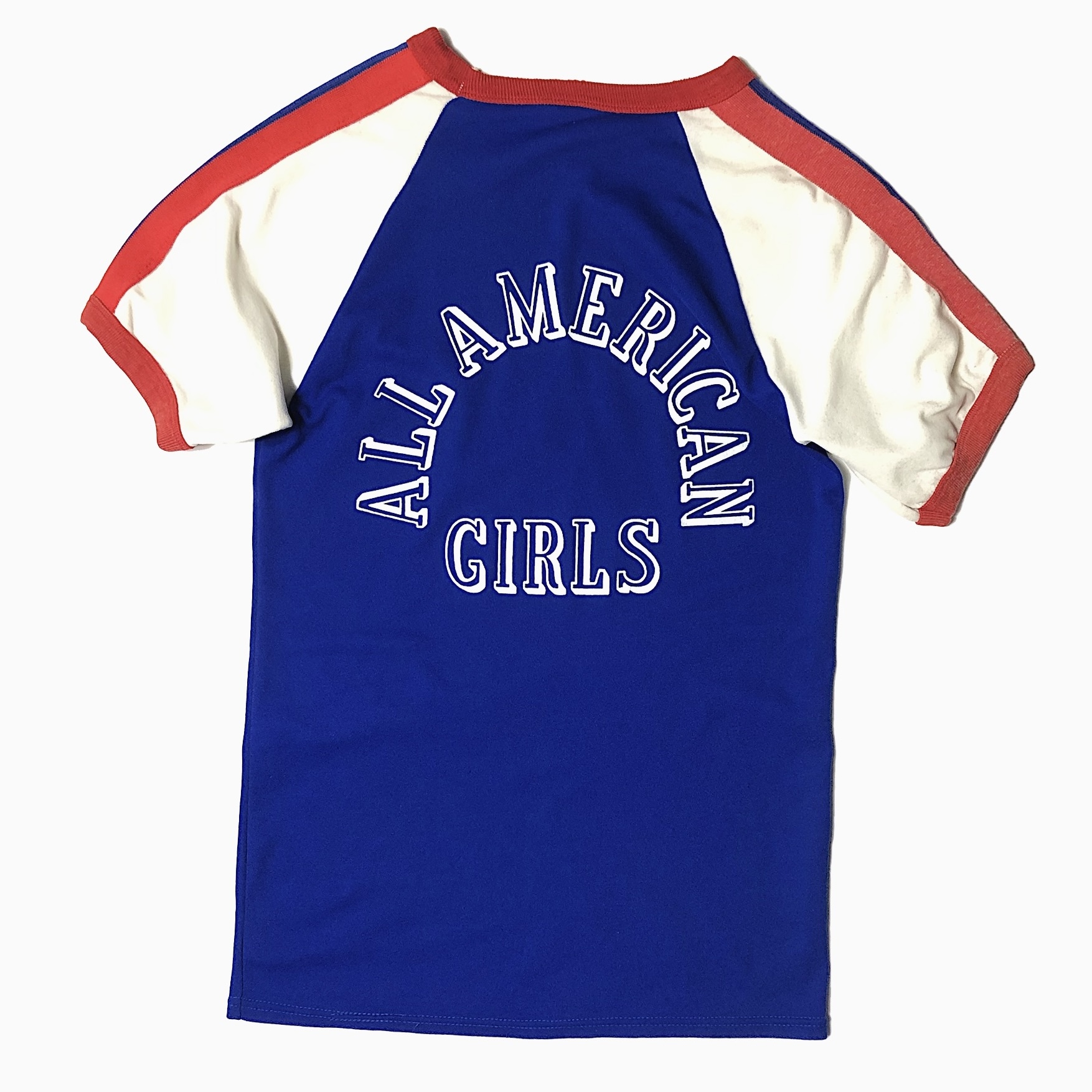 Vintage 70's【EMPIRE】"ALL AMERICAN GIRLS" Nylon Raglan T-shirt の画像 2
