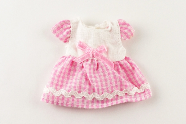 ドール服 1 6 オビツ11 ピンクチェックワンピ Tbs056pnk Mw ドール 衣装専門店 燦燦 7b
