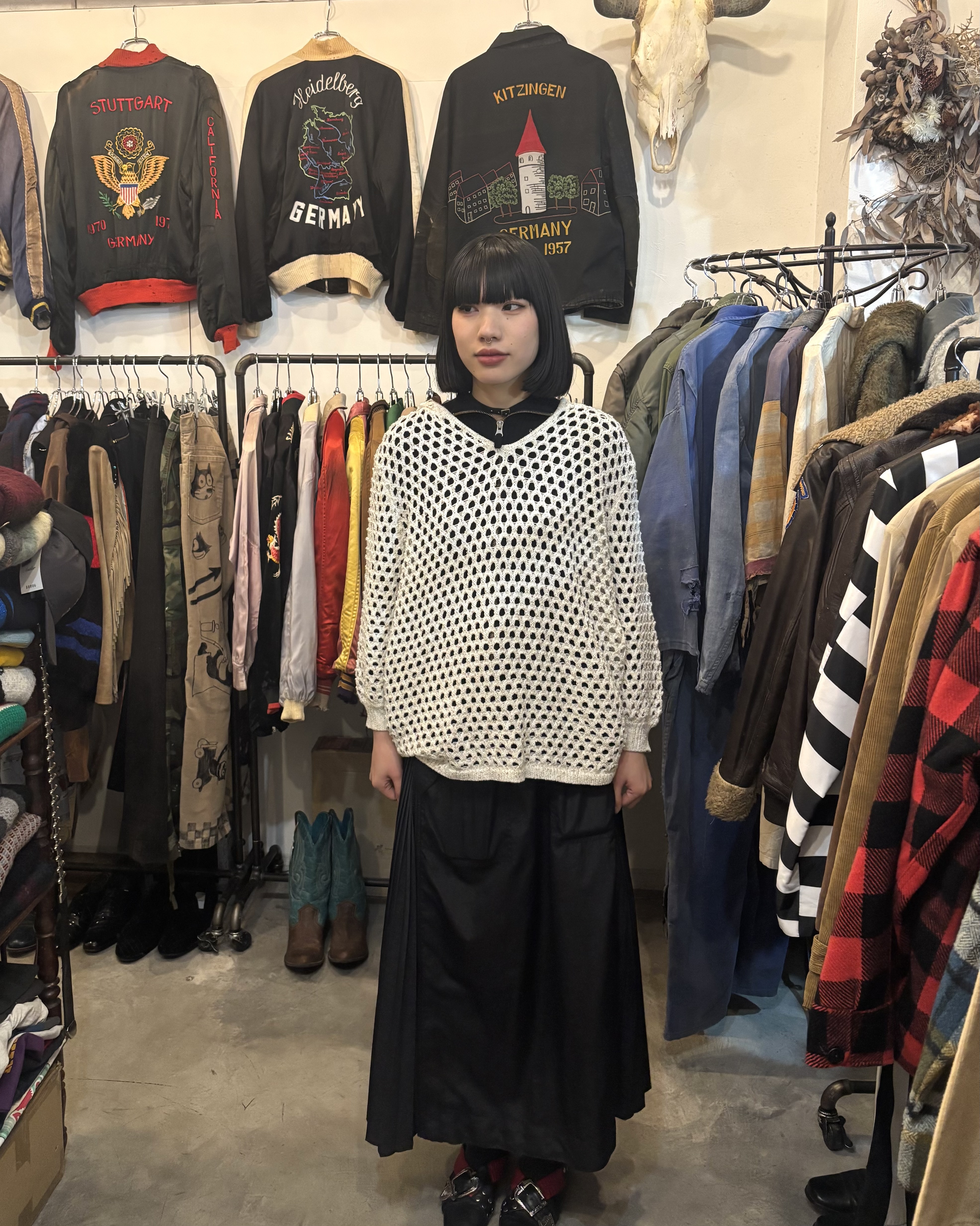 Vintage Mesh Knit Hoodie の画像 5