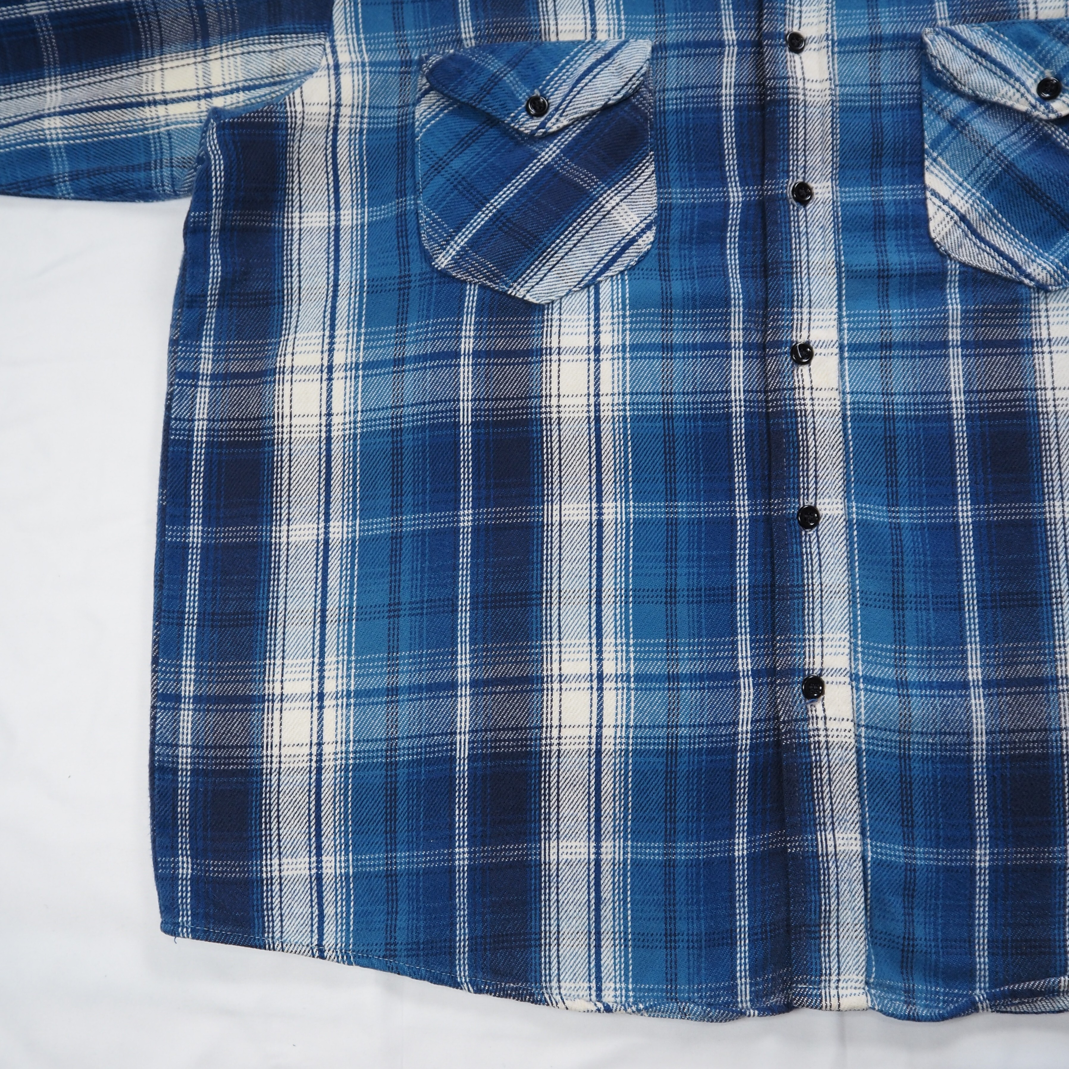 80's Osh Kosh ヘヴィネル ブルー×ホワイト XL程度 の画像 6