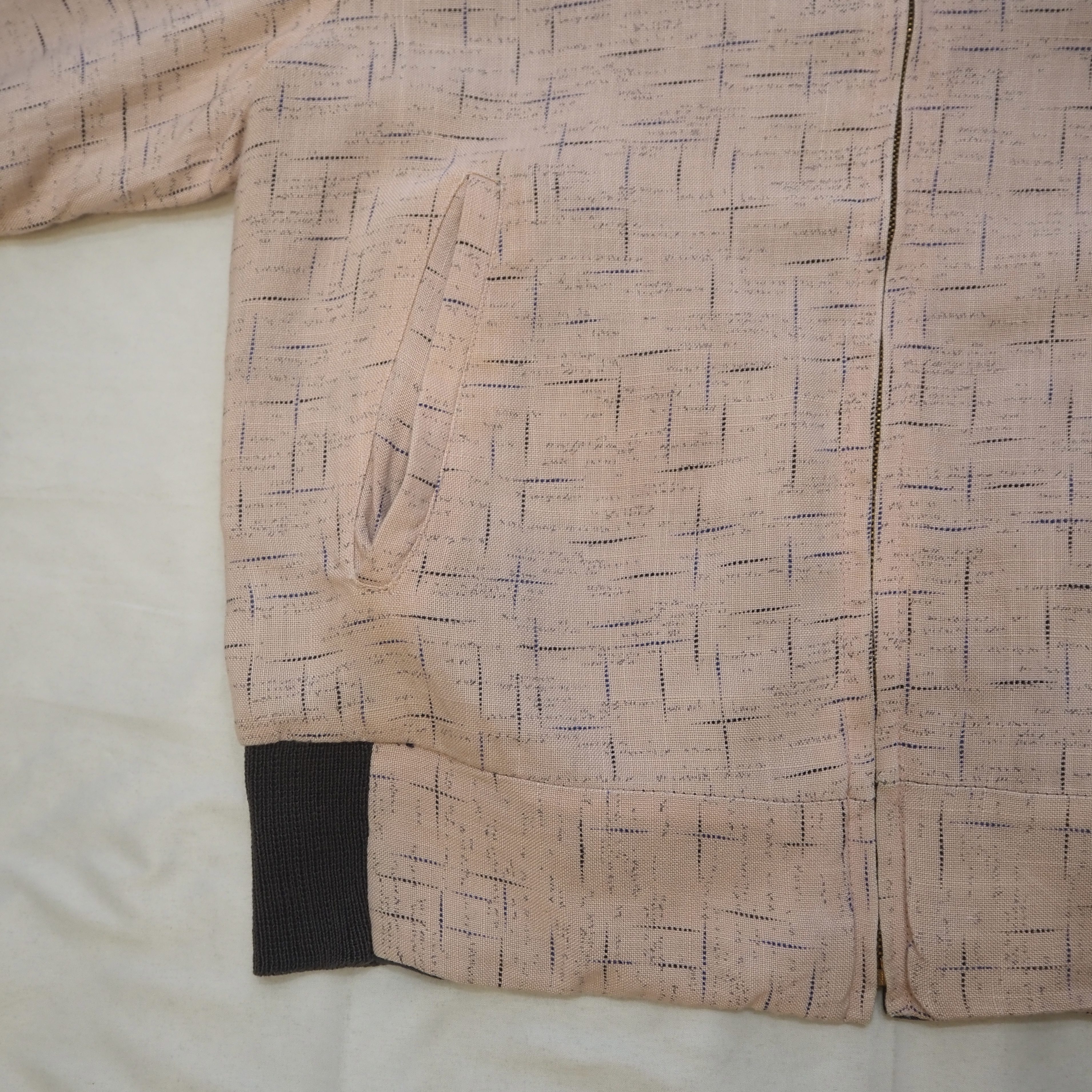 50’s Rayon Gab Jacket Pink & Gray の画像 4