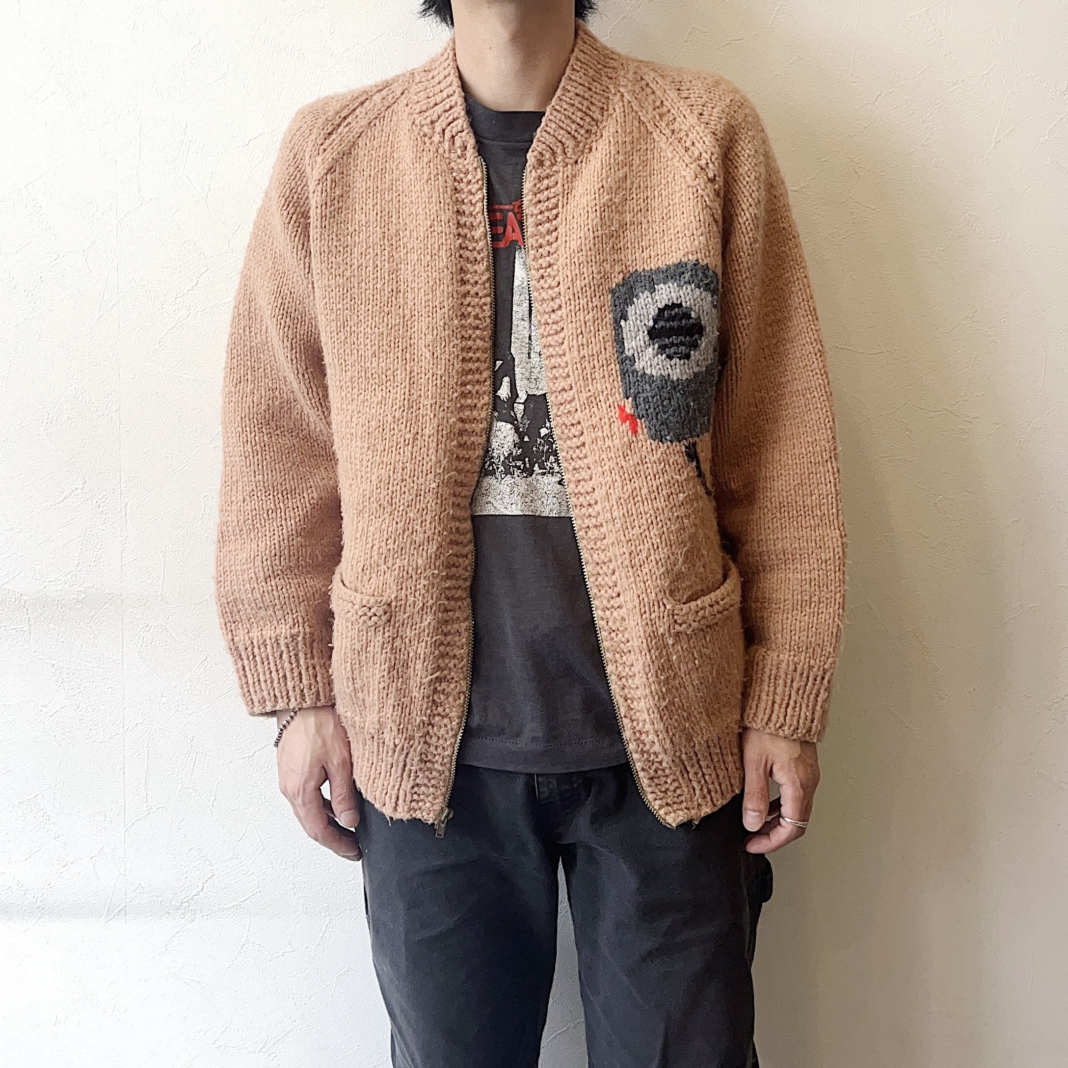 Vintage 60〜70's "WHATS YOUR HANDLE?" Cowichan Sweater の画像 3