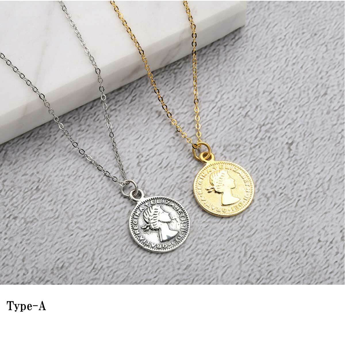 レディースネックレス シルバー925エリザベスコインネックレス レディース ネックレス コインネックレス トレンド エリザベスコイン シルバー925 Silver シルバーネックレス シルバー ゴールド Orx061x76x Overrag