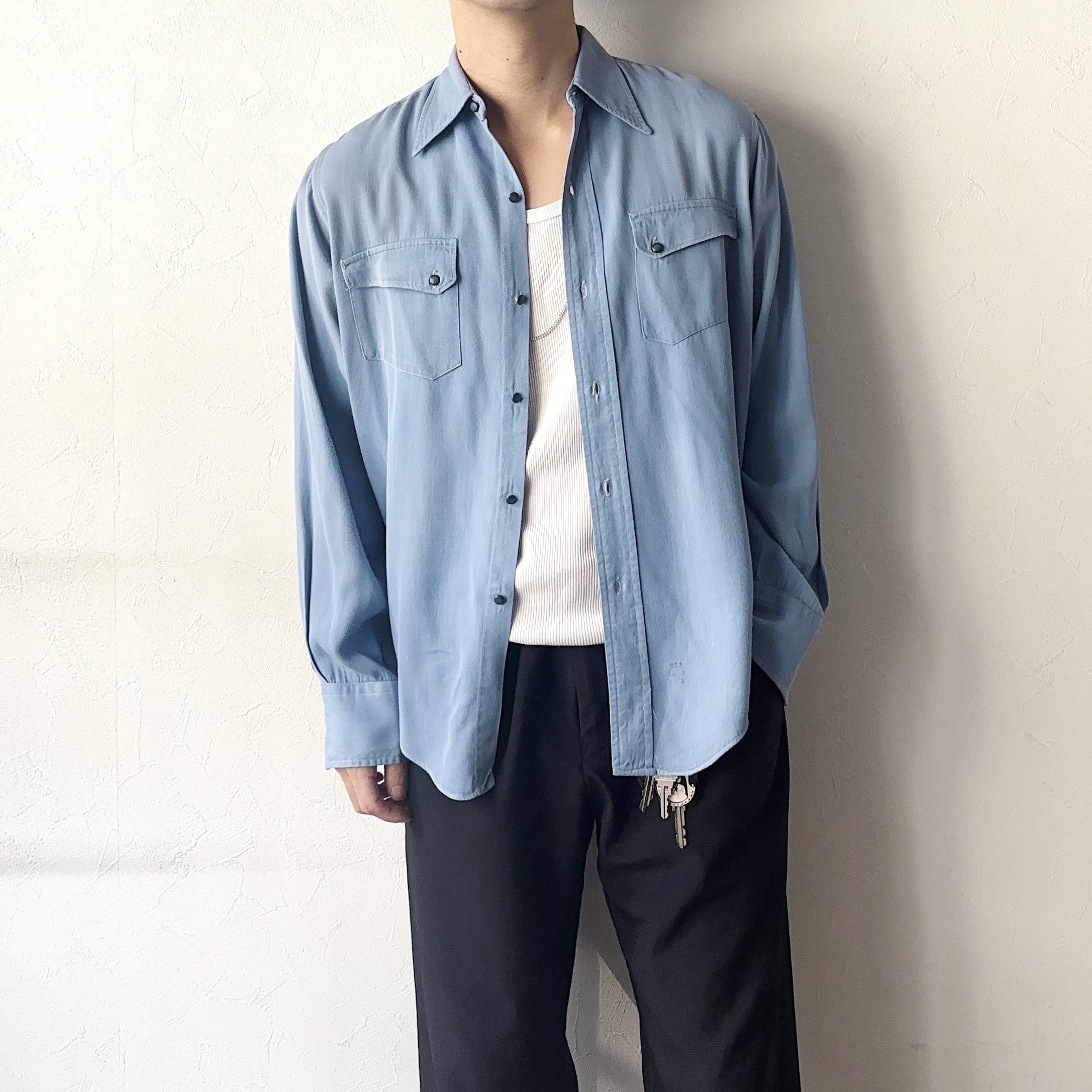 Vintage 40～50's【Sandhurst】Rayon Gabardine Shirt の画像 3