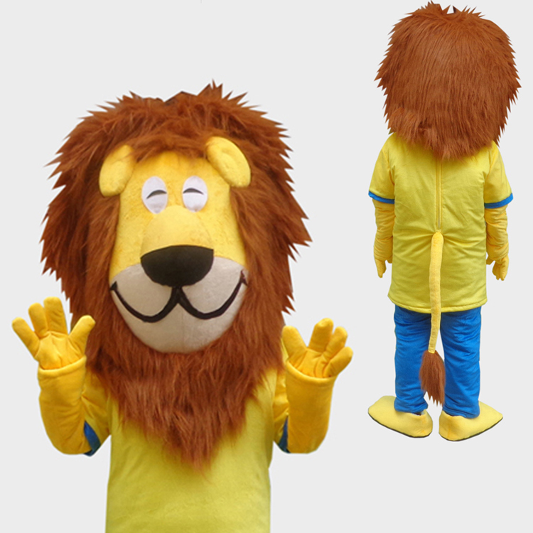 本格的着ぐるみ 獅子 ライオン 大人用 イエロー 黄色いライオン ブラウン きぐるみ 3頭身タイプ 格安 良質 のぞき可 オーダーメイド コスプレ イベント用品 遊園地 幼稚園 結婚式 クリスマス Mooncat