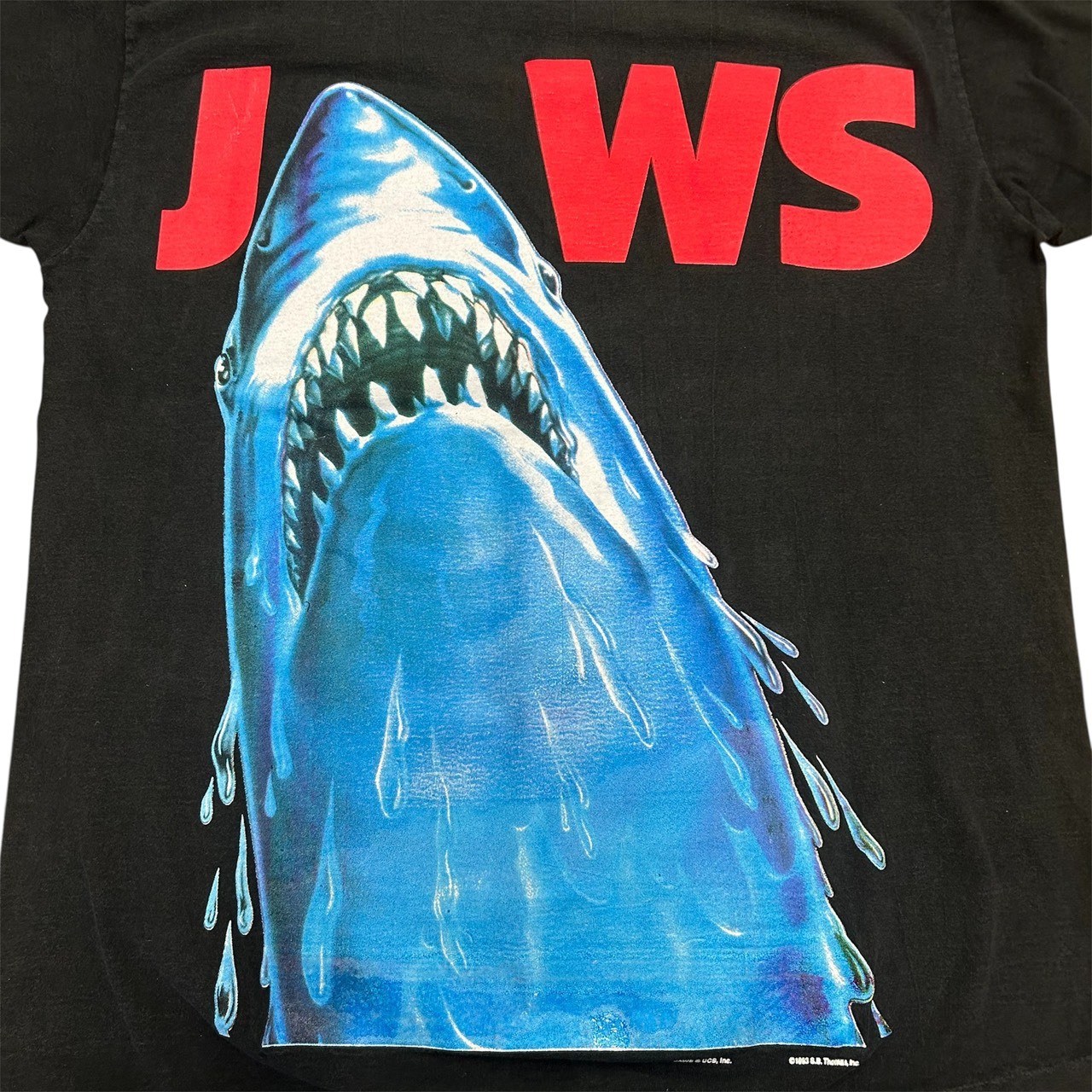 JAWS Shark Graphic T-Shirt Black  Vintage Style Movie Fits XL の画像 4
