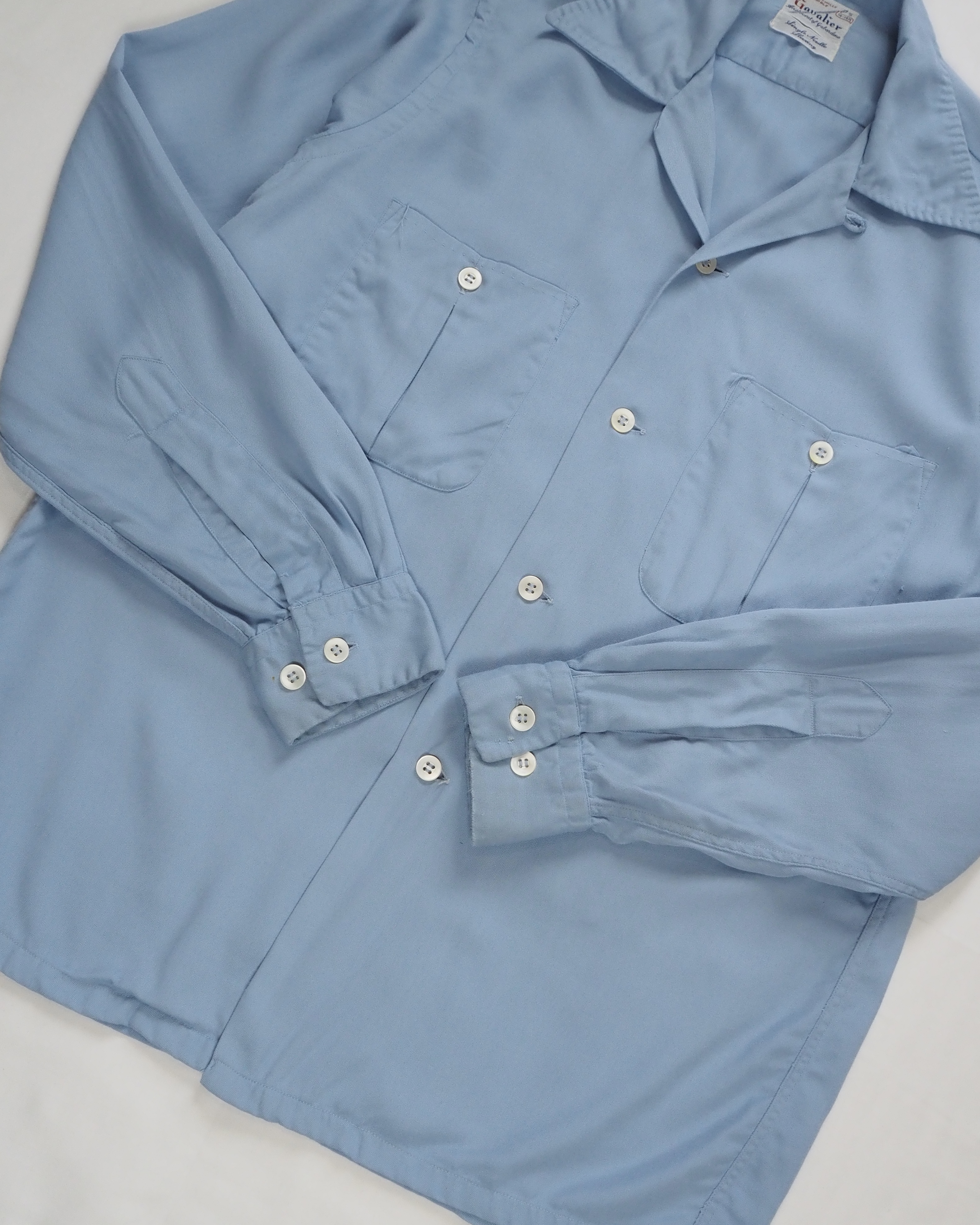 50’s Gavalier レーヨンシャツ 水色 の画像 6