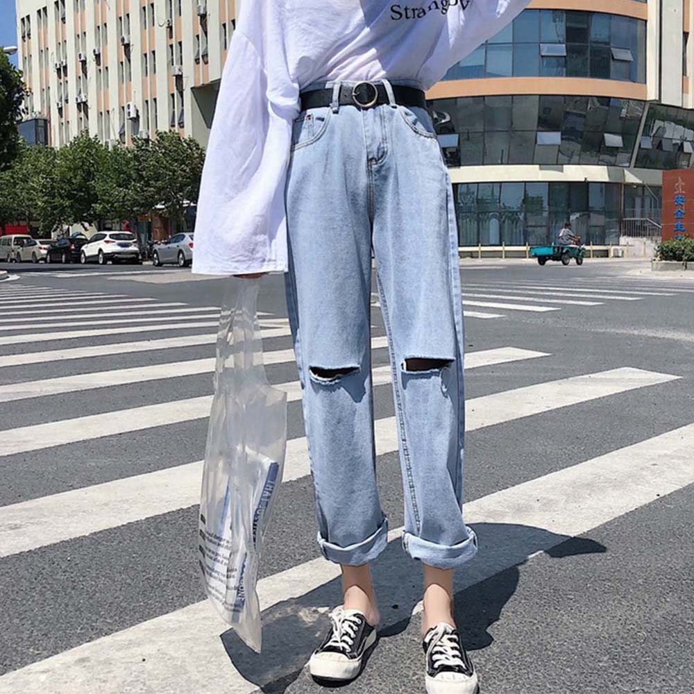 Pick U Holic ダメージ デニムパンツ レディース ボーイフレンド デニム ハイウエスト パンツ 即納 Styleselection Pick U Holic ダメージ デニムパンツ レディース ボーイフレンド デニム ハイウエスト パンツ 即納 Styleselection