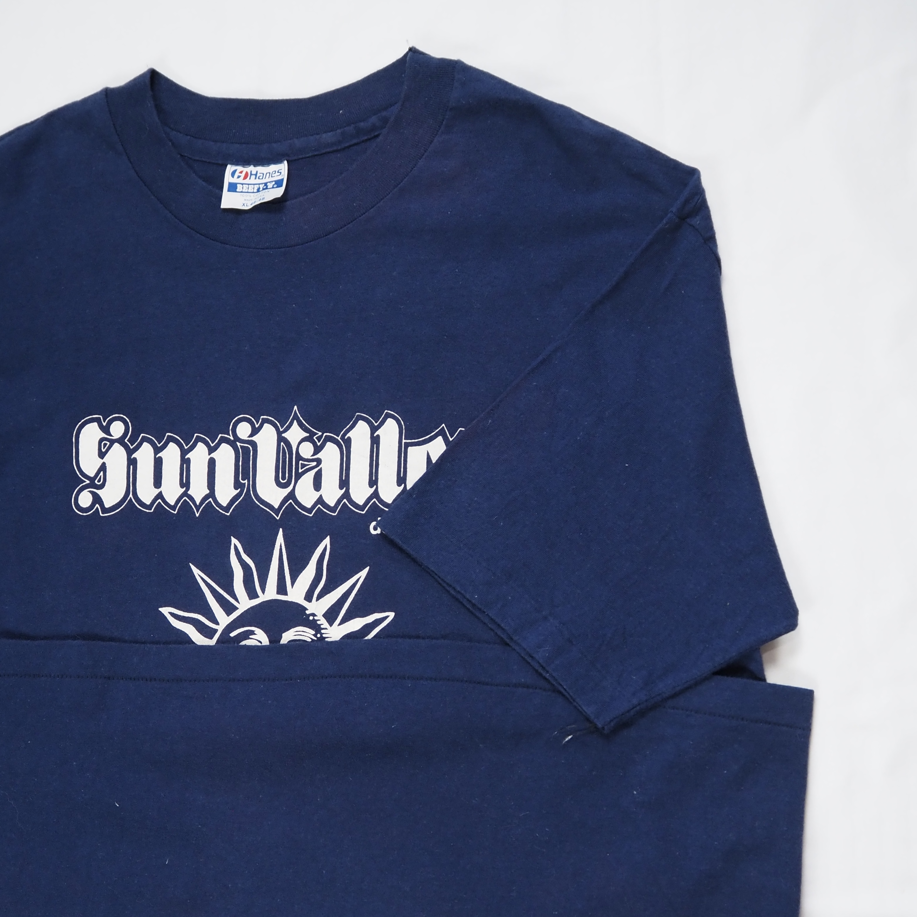 90’s Hanes プリントTシャツ オールドイングリッシュ XL ネイビー の画像 10