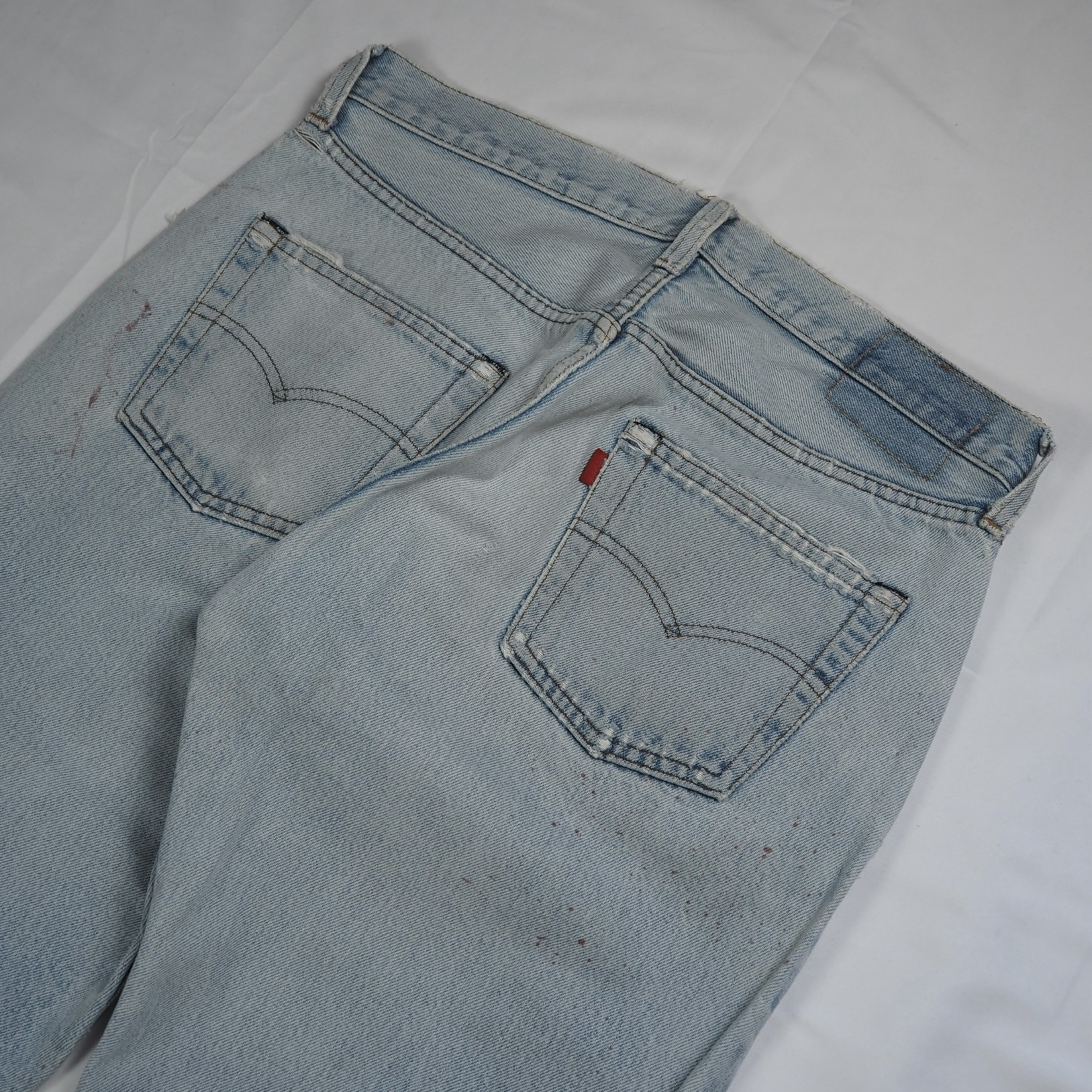 80’s Levi’s 501 赤耳 32×29程度 アイスブルー リペア の画像 12