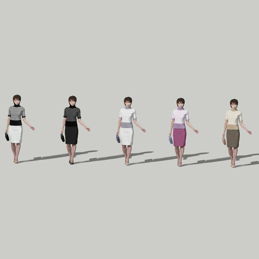 SketchUp素材 3D人物モデル ( Posed ) 025_Haru - 画像2