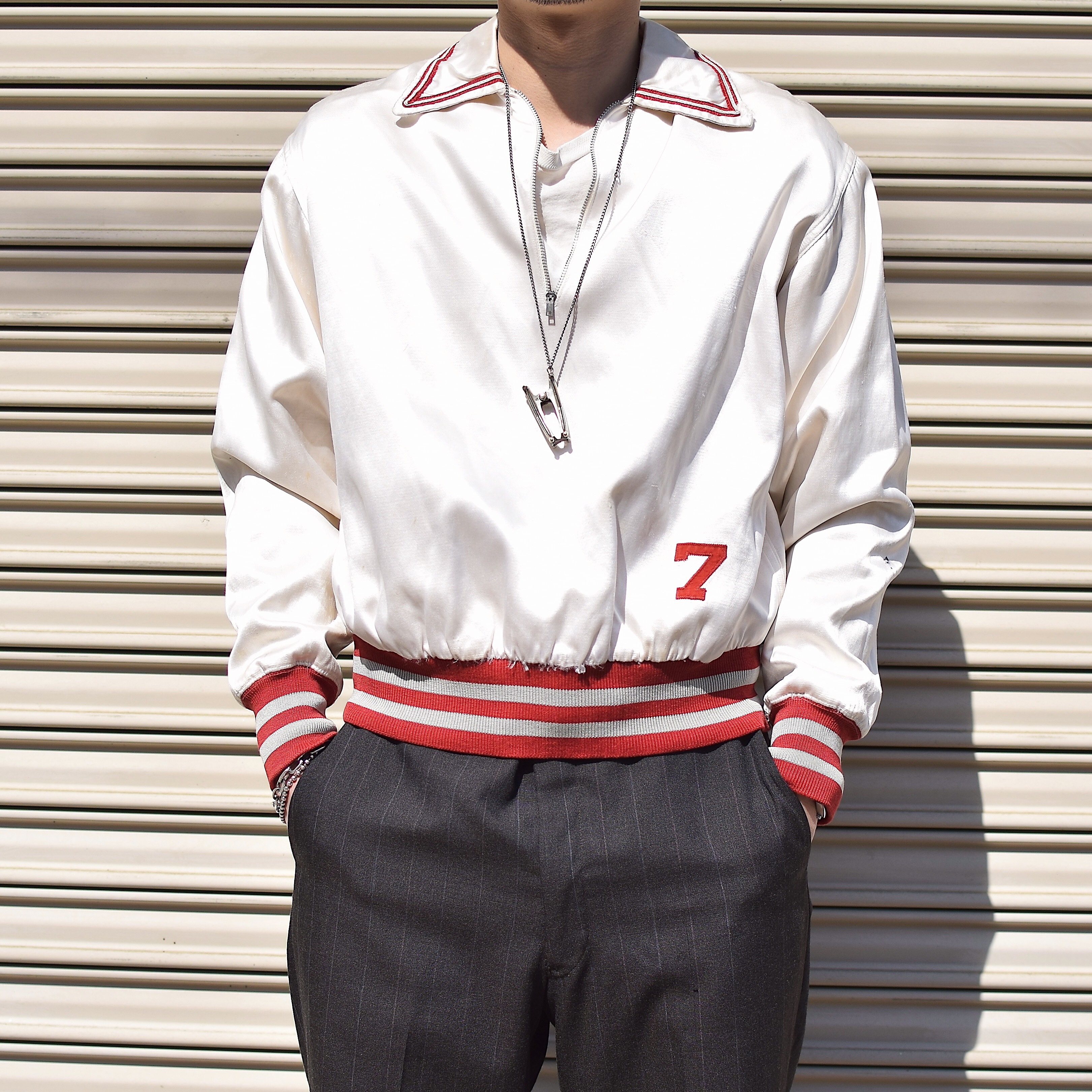 Vintage 30〜40's【ERNIE ROSE】Pullover Satin Jacket の画像 3