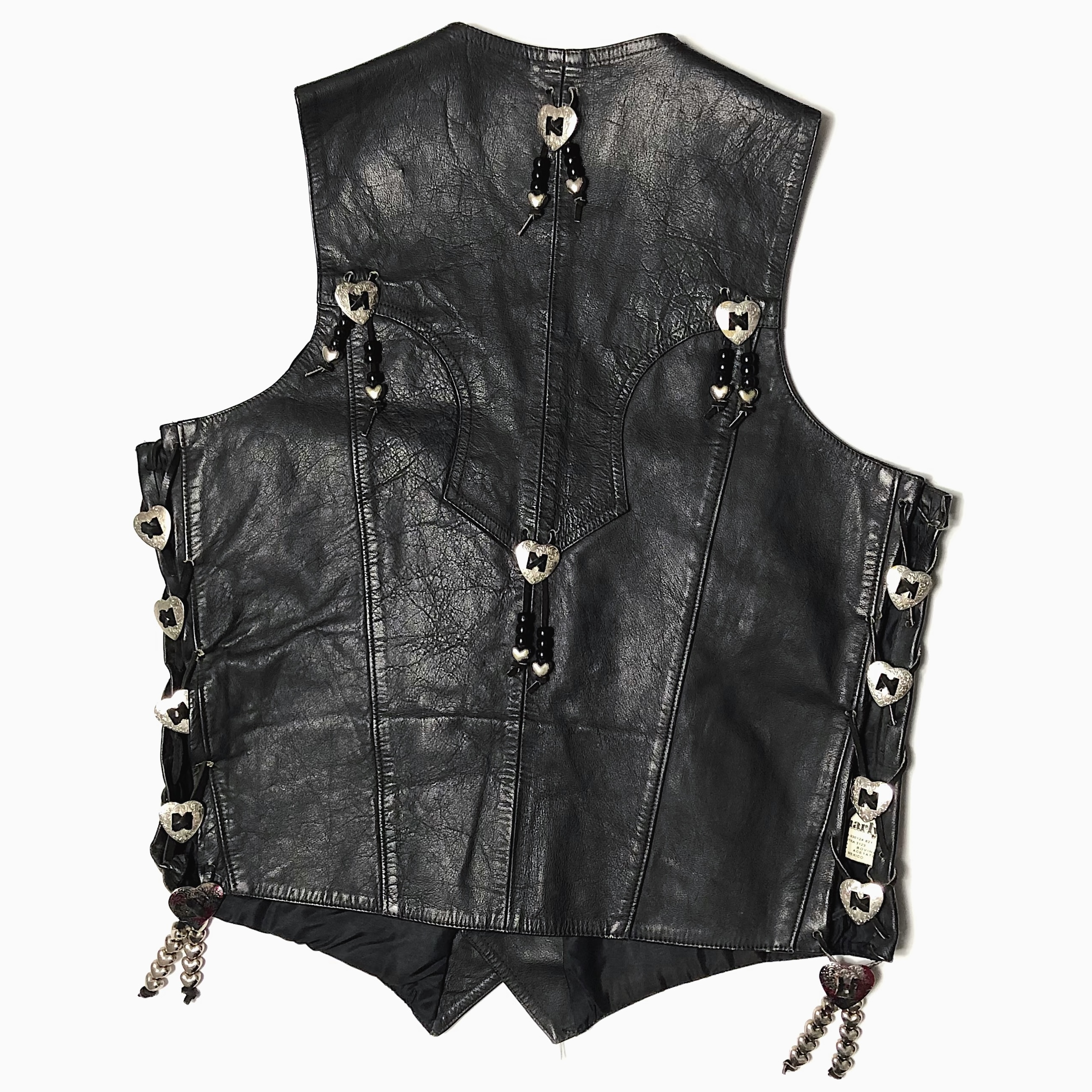Vintage 80〜90's【D'Charly】Concho Leather Vest の画像 2