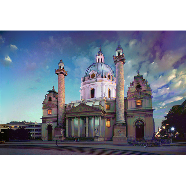 photo cg カールス教会 karlskirche original print a2 size