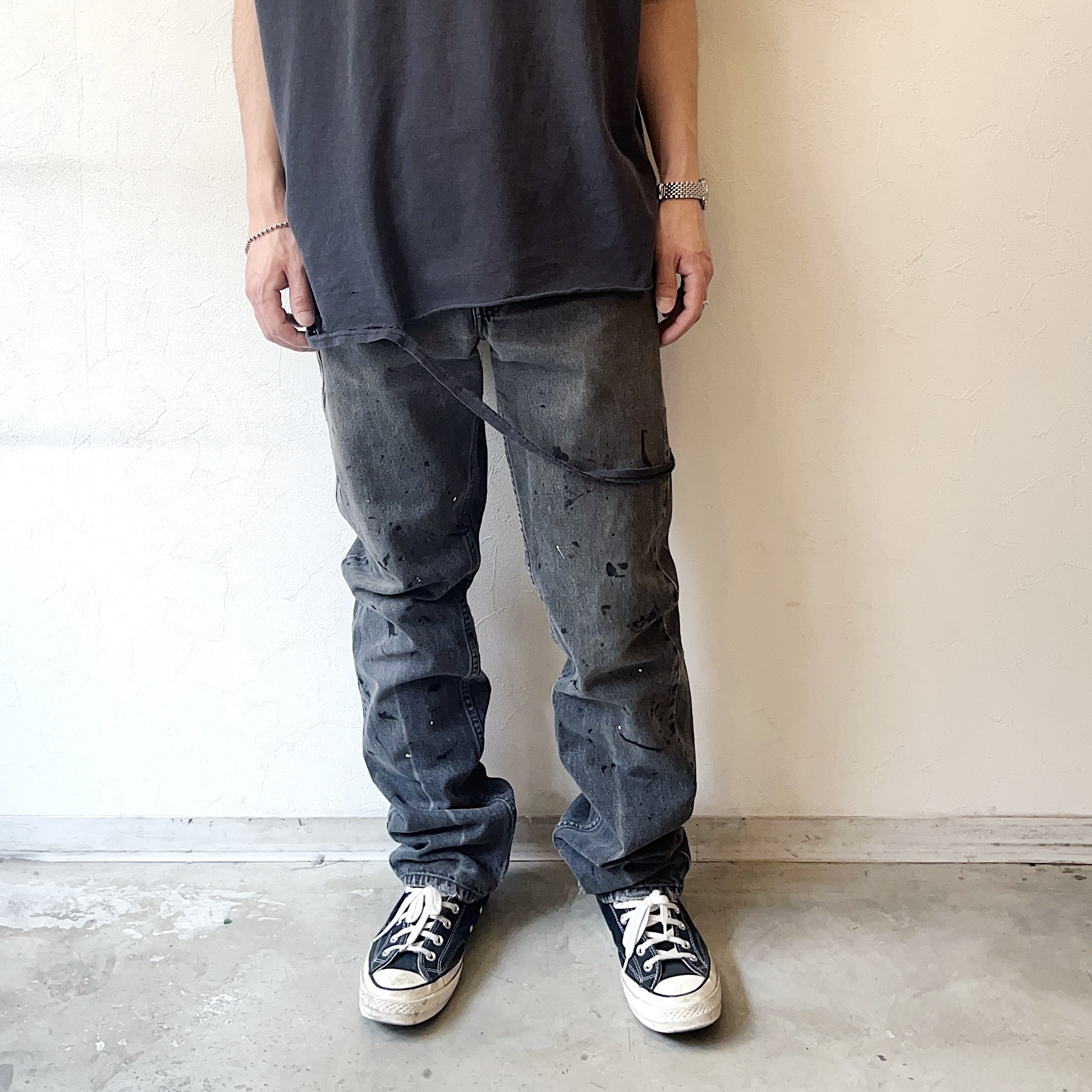 Vintage 90's【Levi's】505 Grunge Black Denim Pants の画像 3