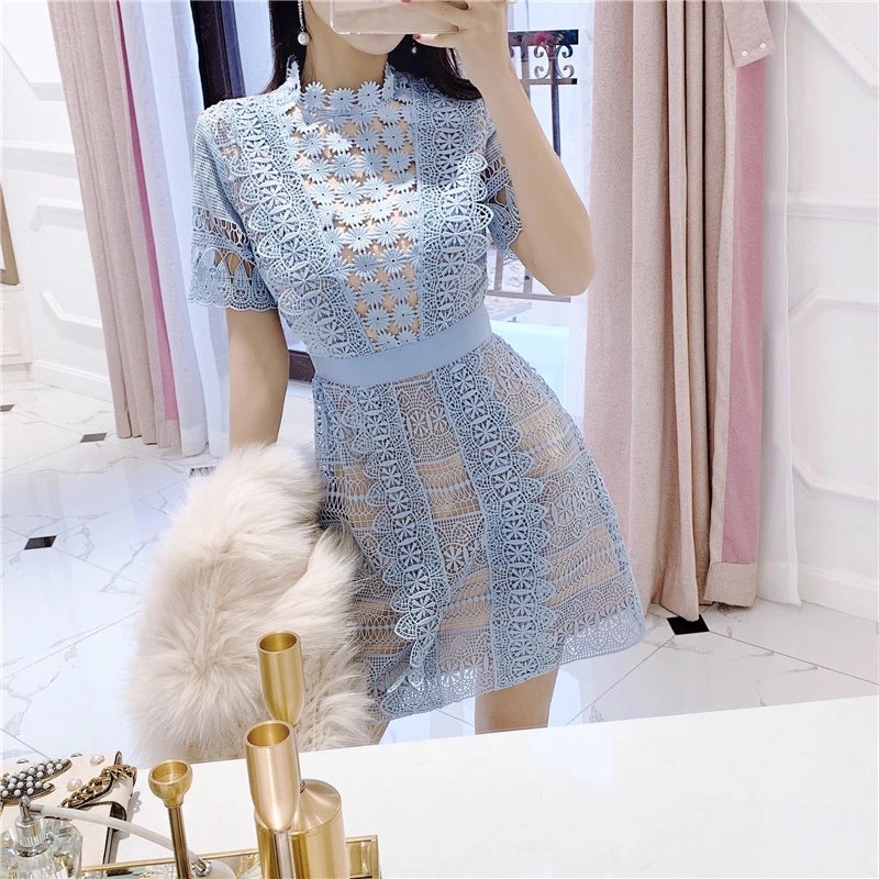 sky blue casual dress