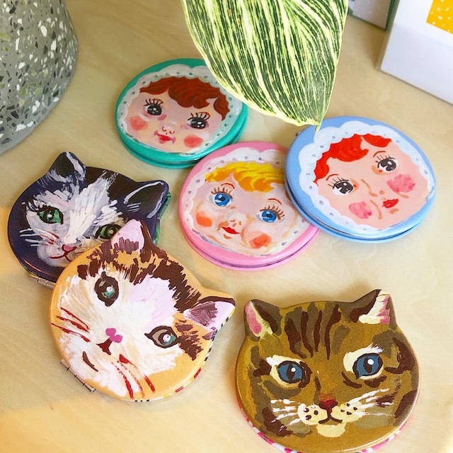 Nathalie Lete Compact Mirror Cat Souris ナタリーレテ コンパクトミラー Yay Design Household Goods