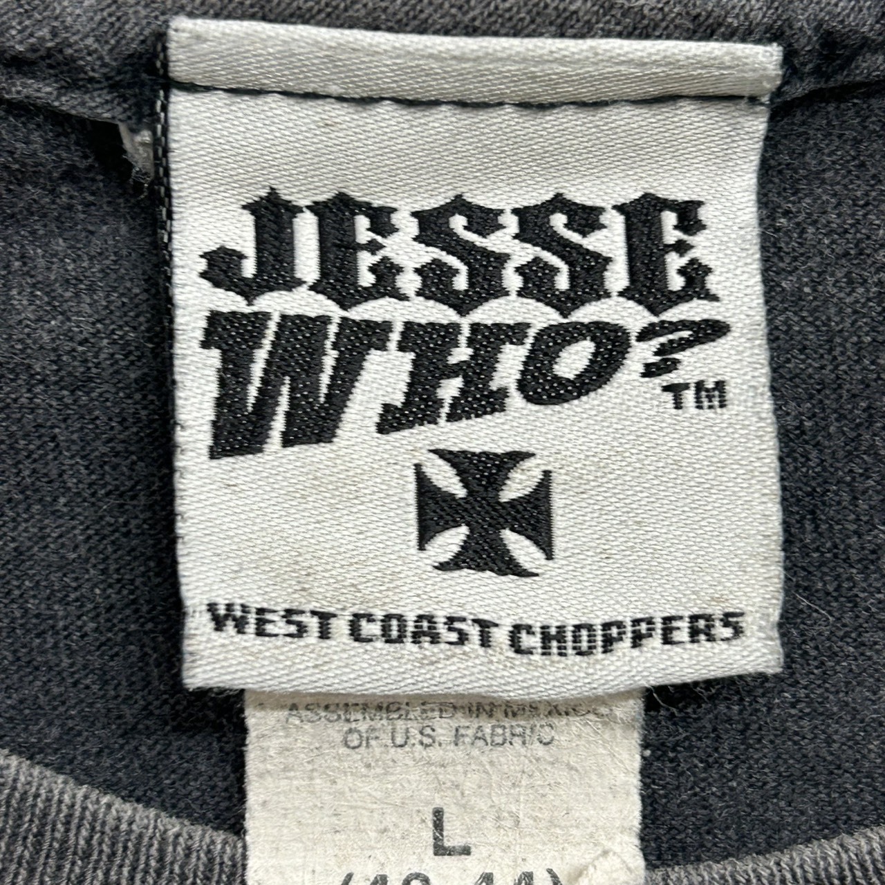 00s West Coast Choppers Iron Cross Fade T-Shirt Distressed L の画像 6