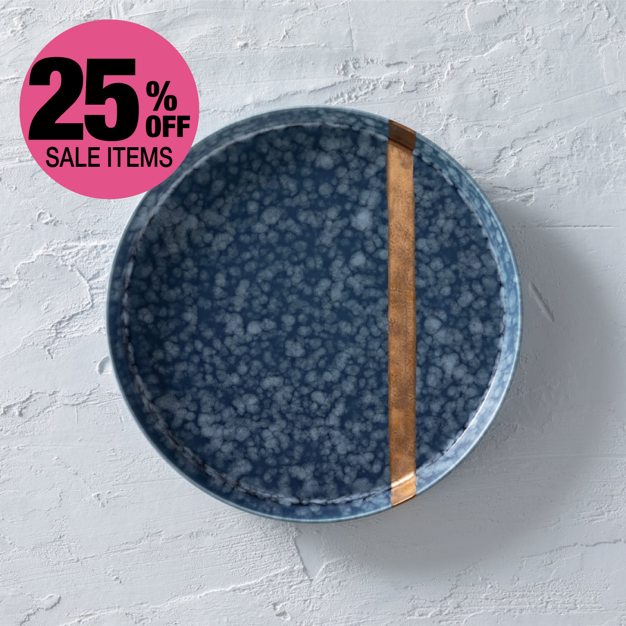 【UnCオリジナル／KINTSUGI風シリーズ】有田焼 24cm渋ルリ金帯サムネイル画像