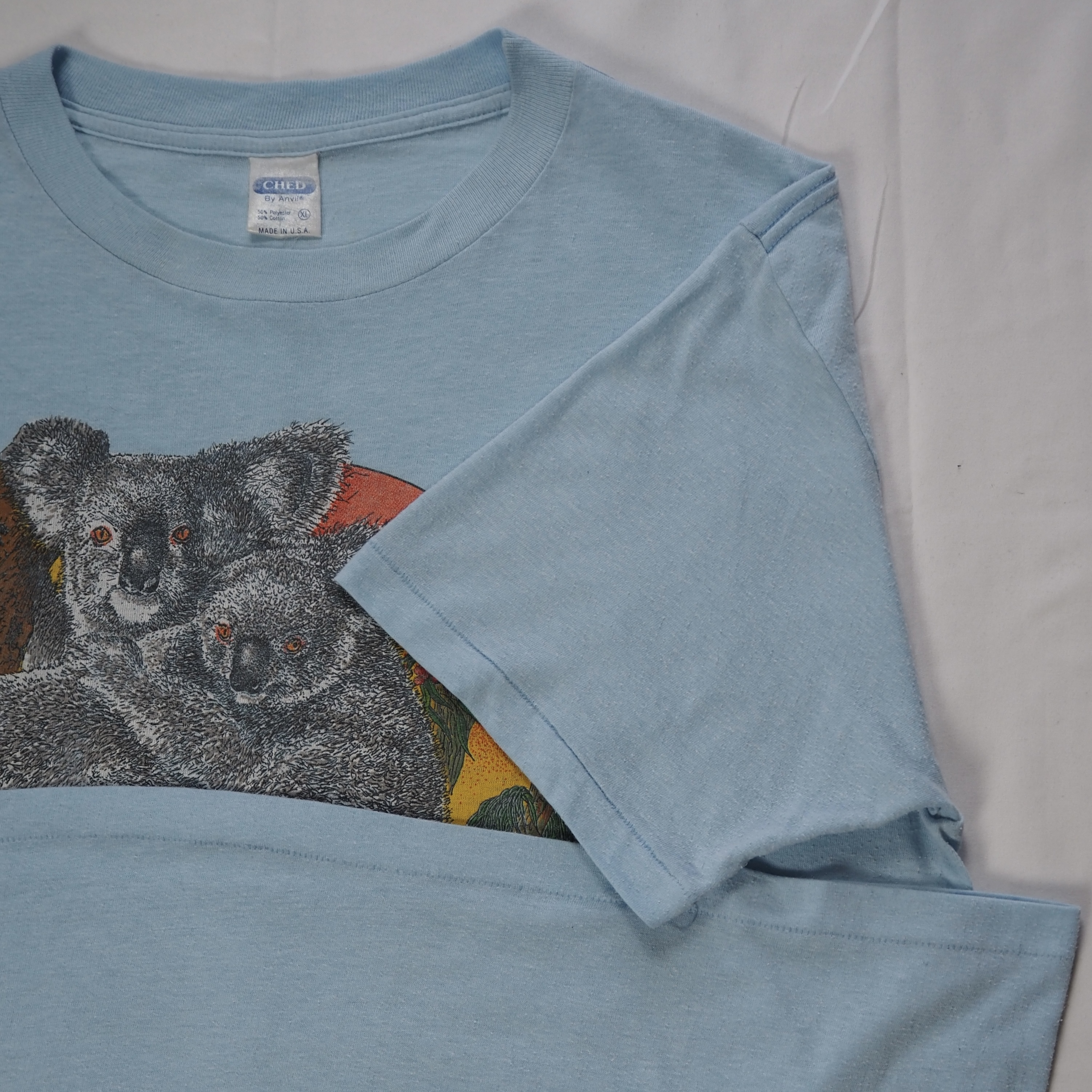80’s Anvil スーベニアTシャツ コアラ 水色 の画像 11