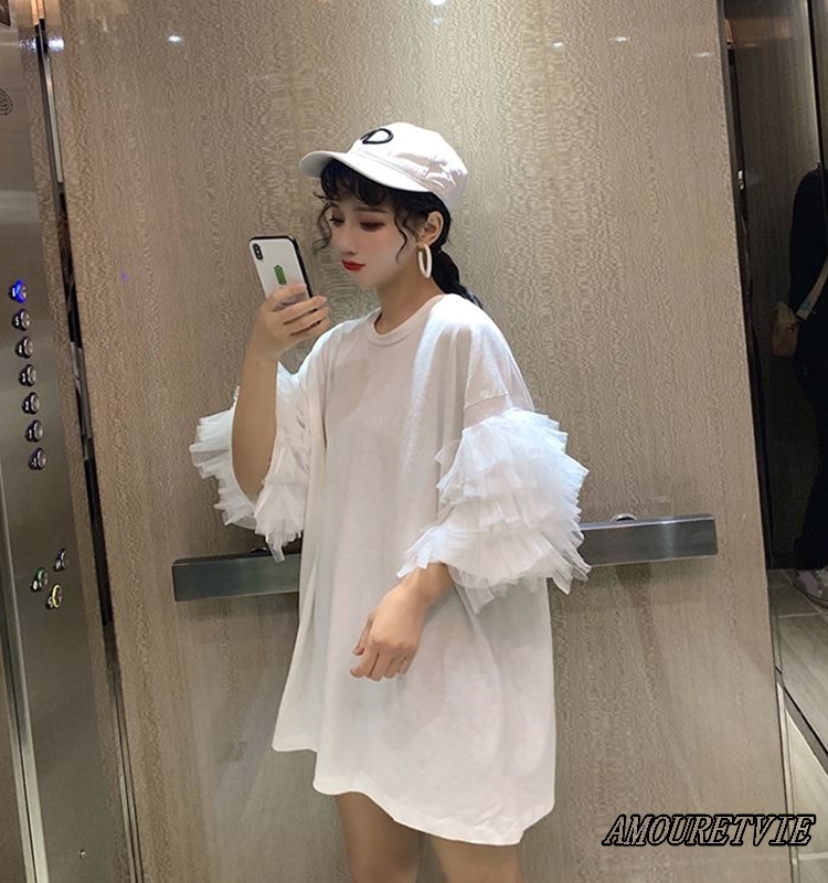 2019 夏 レディース 新作 トップス シャツ ブラウス Tシャツ メッシュ 白 黒 ホワイト ブラック オルチャン 韓国