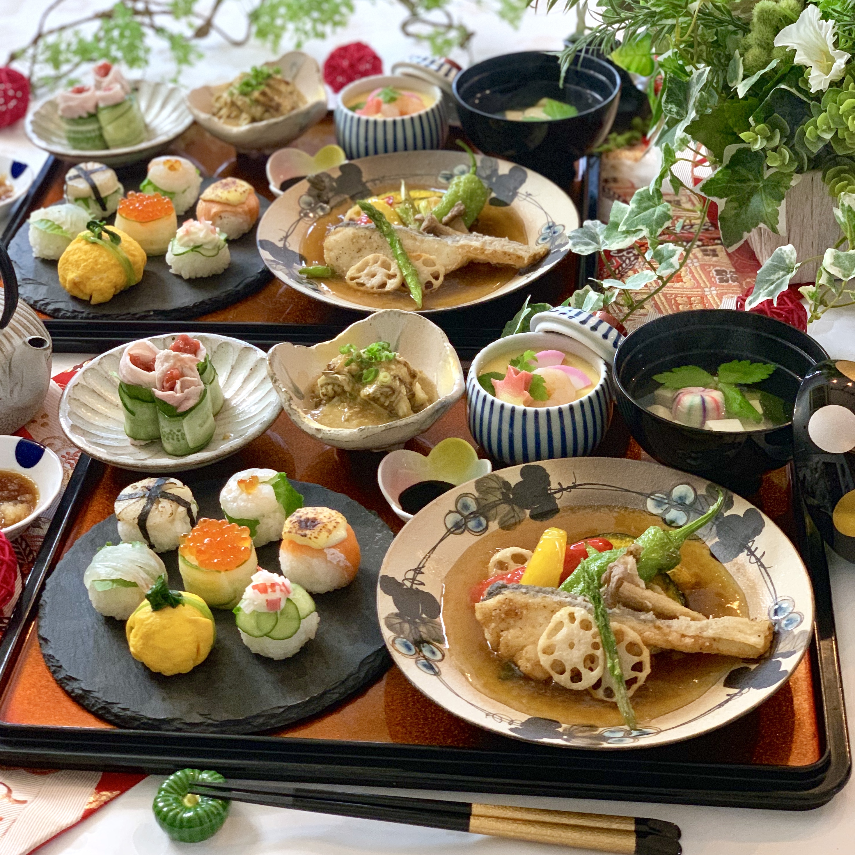 手毬寿司と鱈のみぞれあんかけなど献立まとめ買い 料理教室 Ohana Kitchen