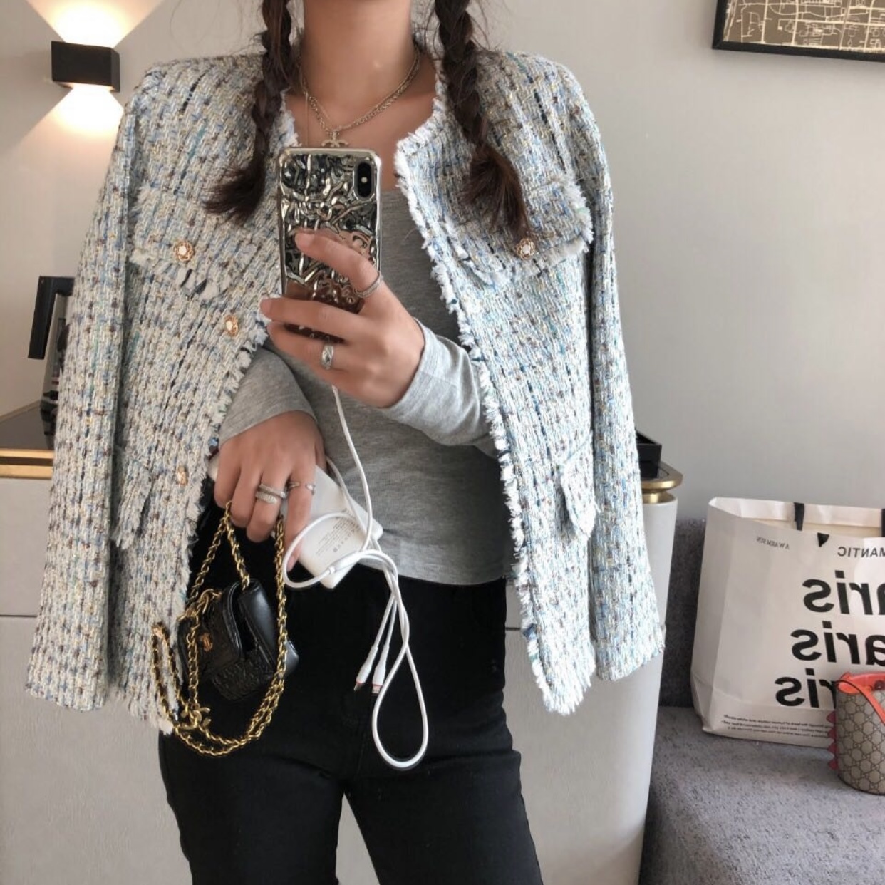 質屋 オンライン ジャケット ツイード アウター マルチカラー レディース 大人可愛い かわいい きれいめ 大人女子 売上値下げ Miracleleaffl Com