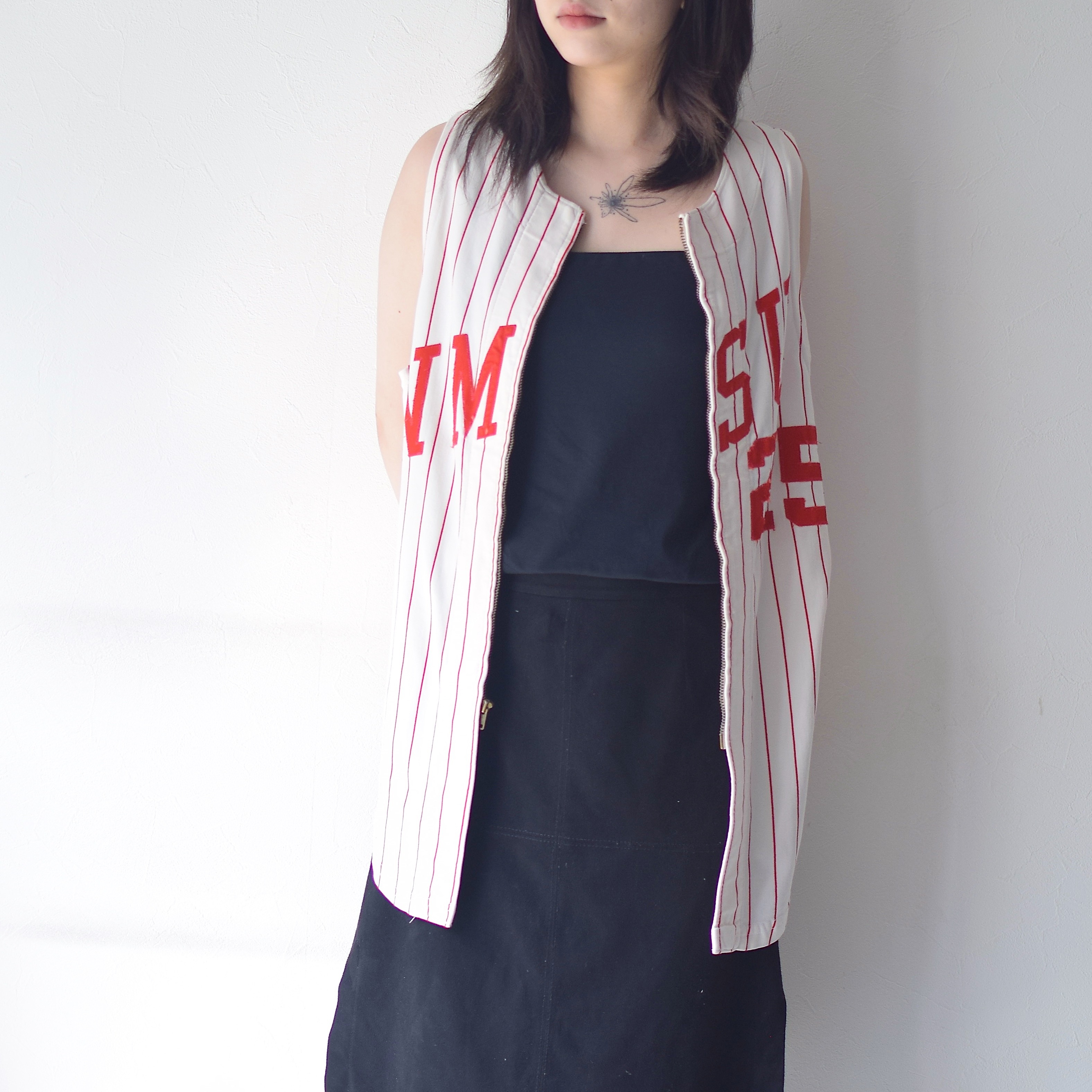 Vintage 60〜70's【Sand-Knit】"NMSU 25" Baseball Shirt Vest の画像 3