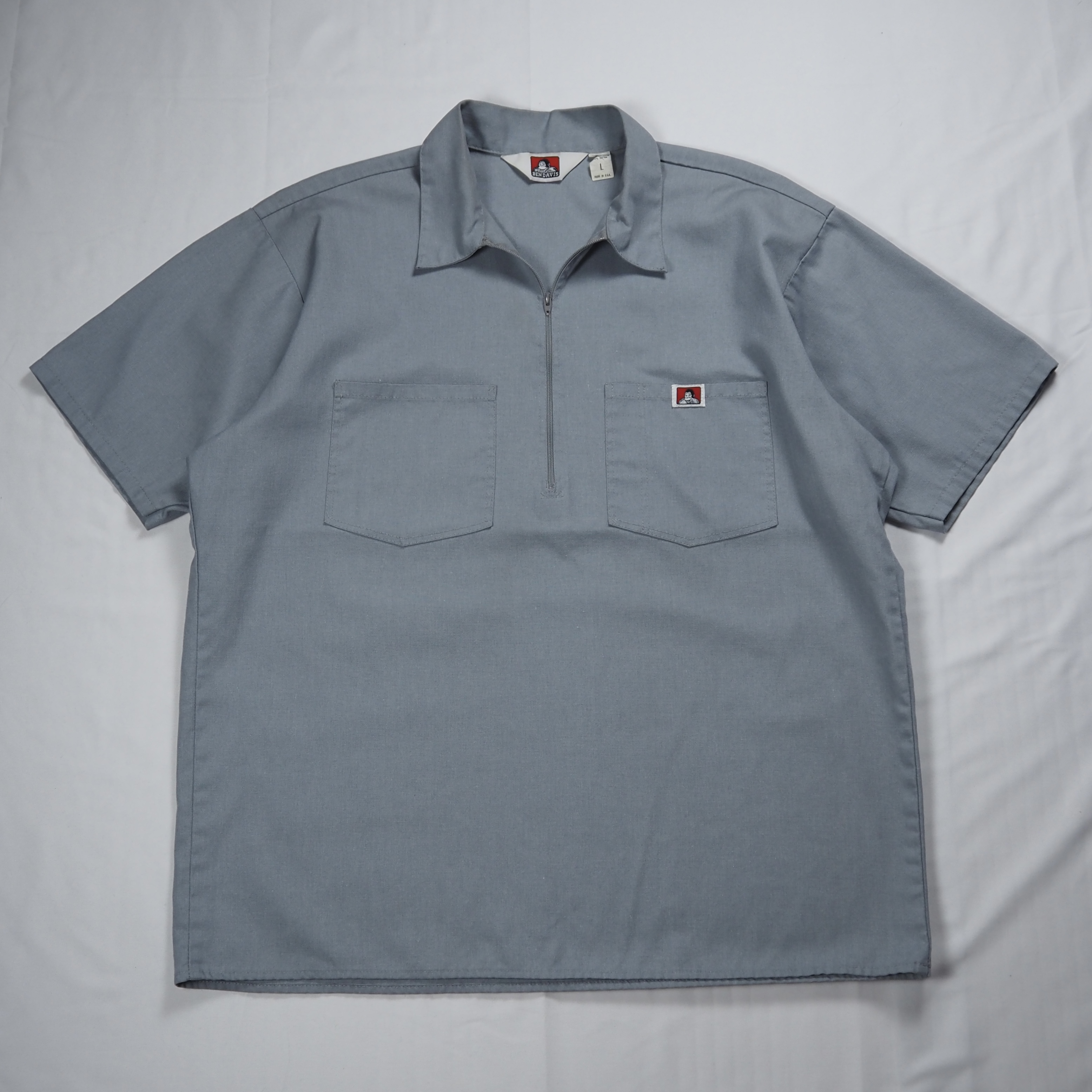 80’s Ben Davis ハーフジップシャツ グレー Lサイズ