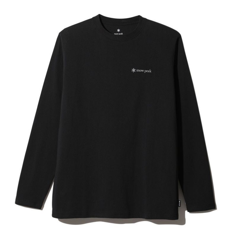 "snow peak|スノーピーク|Printed L/S T shirt Fireplace|プリンテッドTロングスリーブシャツ ファイアプレイス|ブラック"