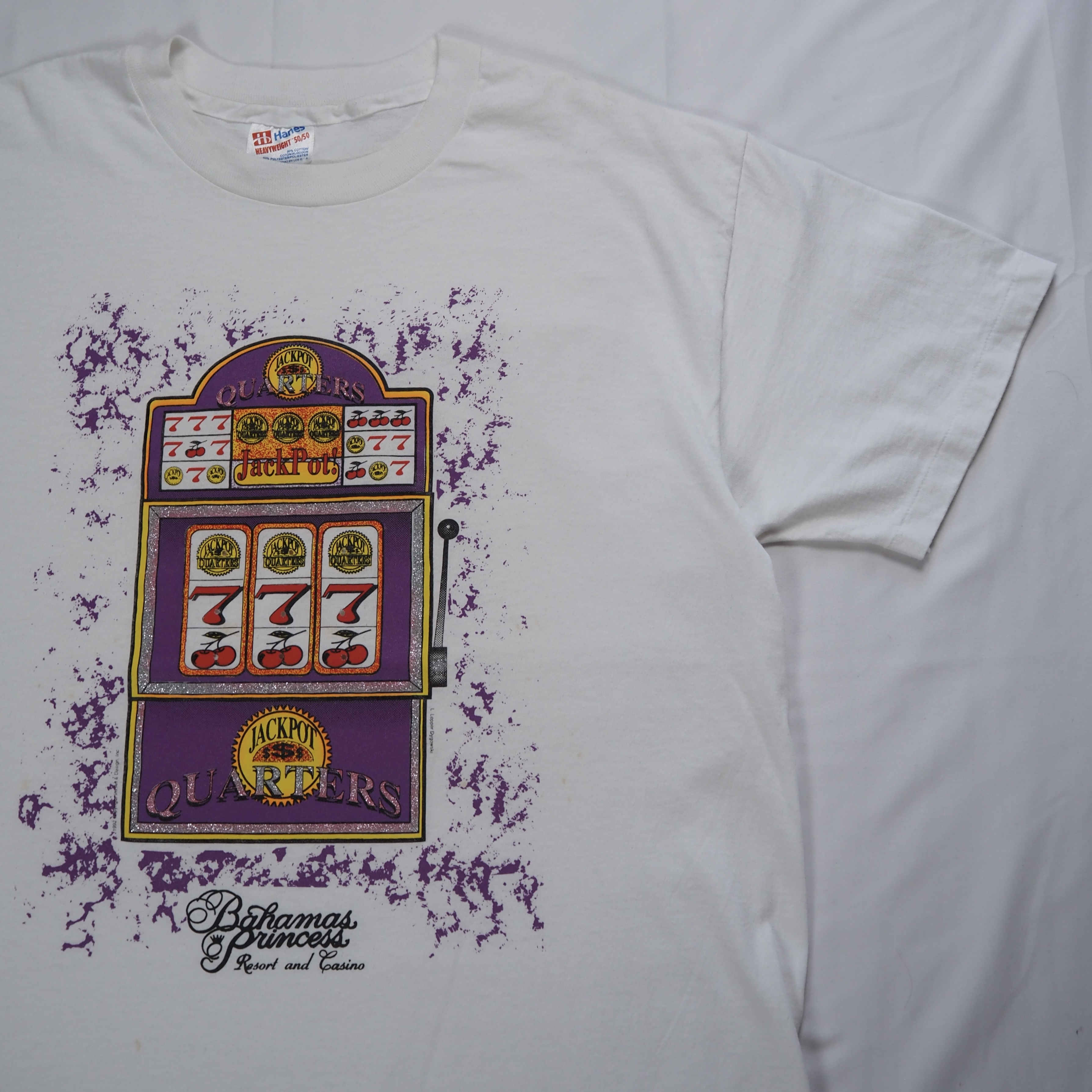 90’s Hanes カジノTシャツ スロット Lサイズ の画像 4