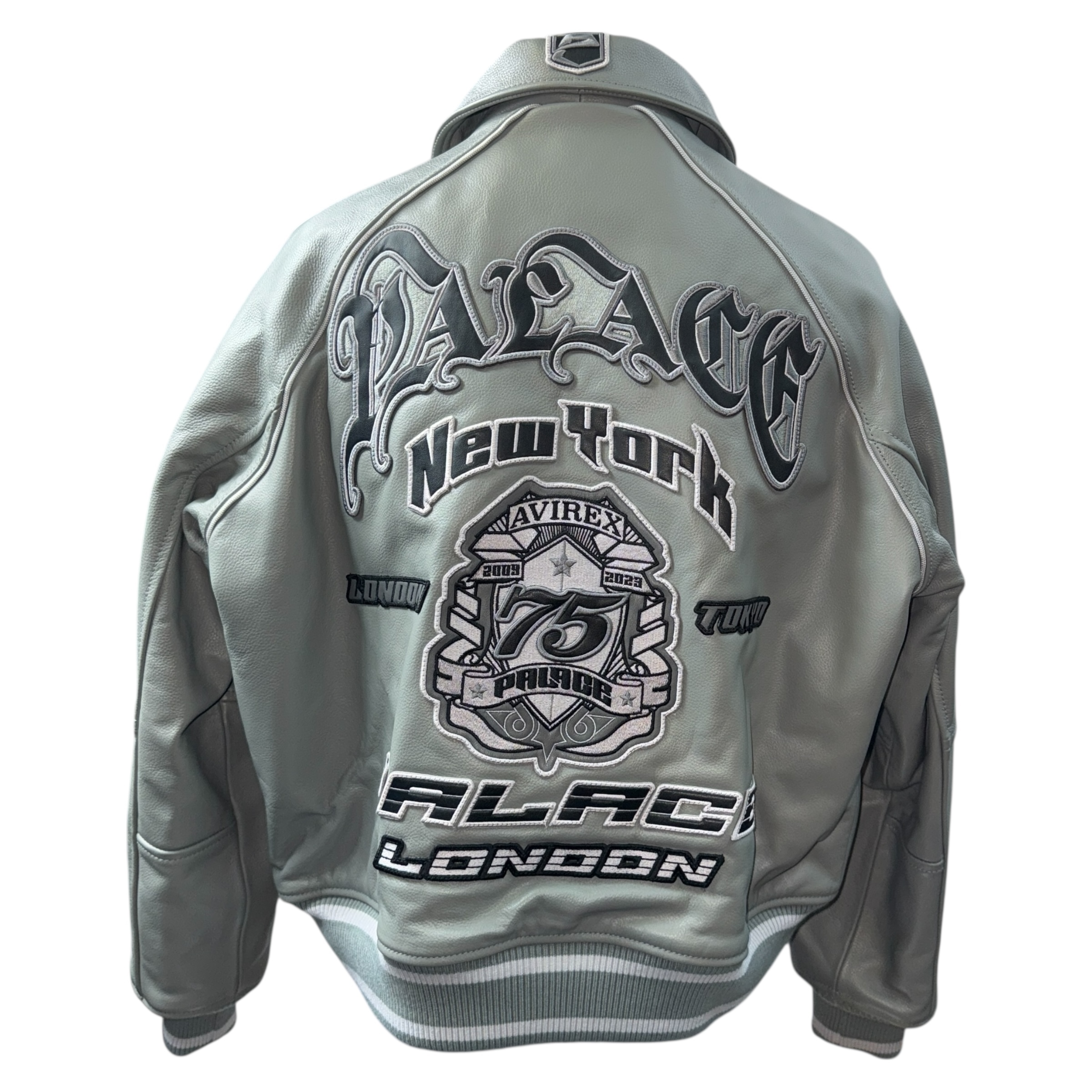 【PALACE】パレス AVIREX LEATHER JACKET GREY