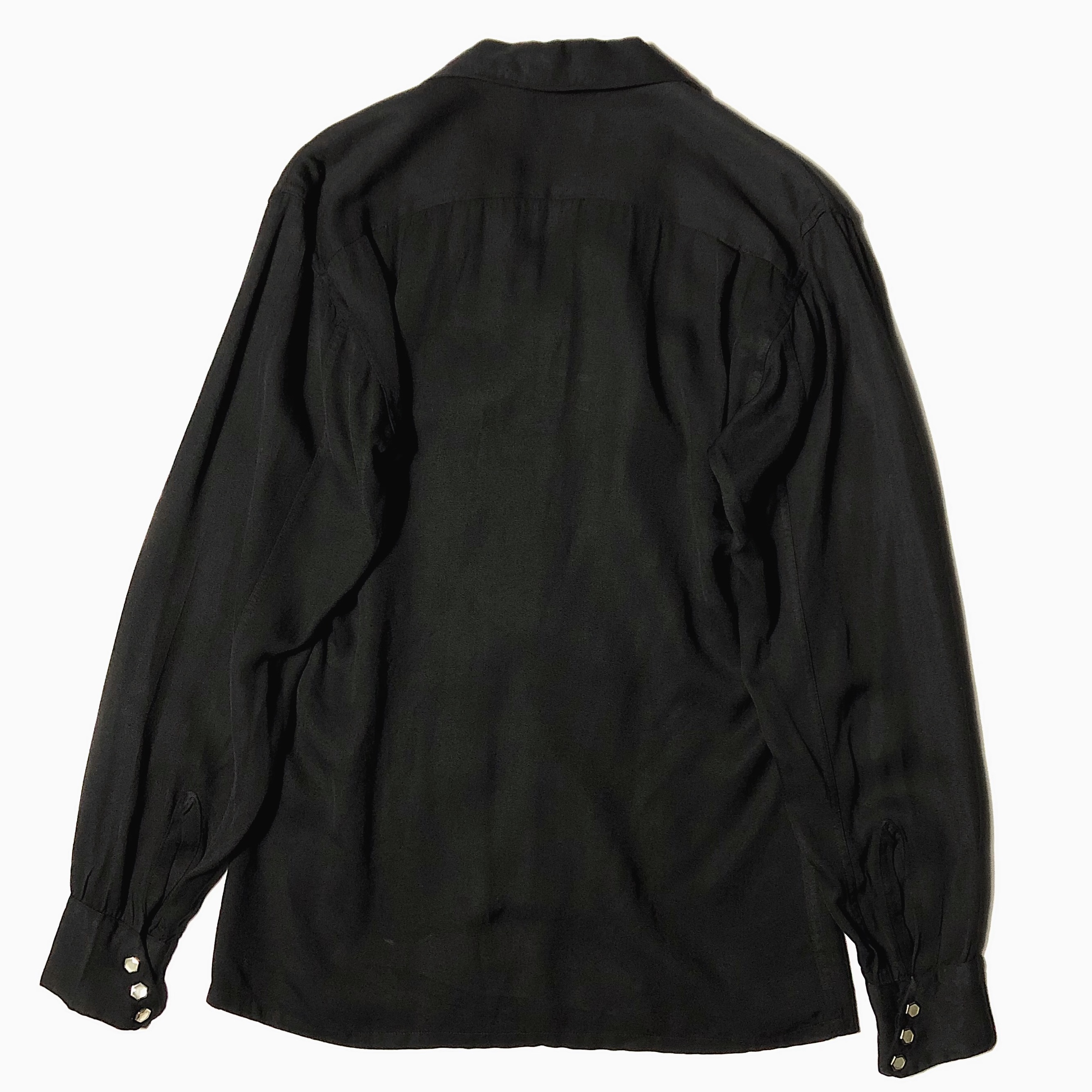 Vintage 50〜60's【Form-Fit by CAMPUS】Open Collar Rayon Gabardine Shirt の画像 2