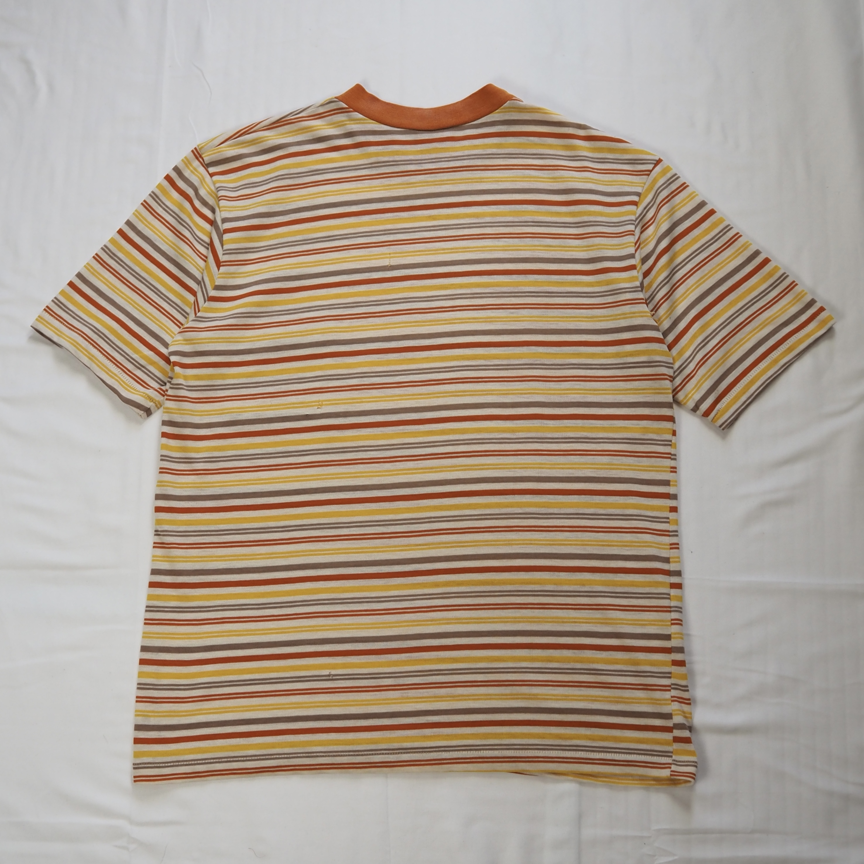 70’s-80’s ボーダーTシャツ オレンジ Mサイズ程度 の画像 11