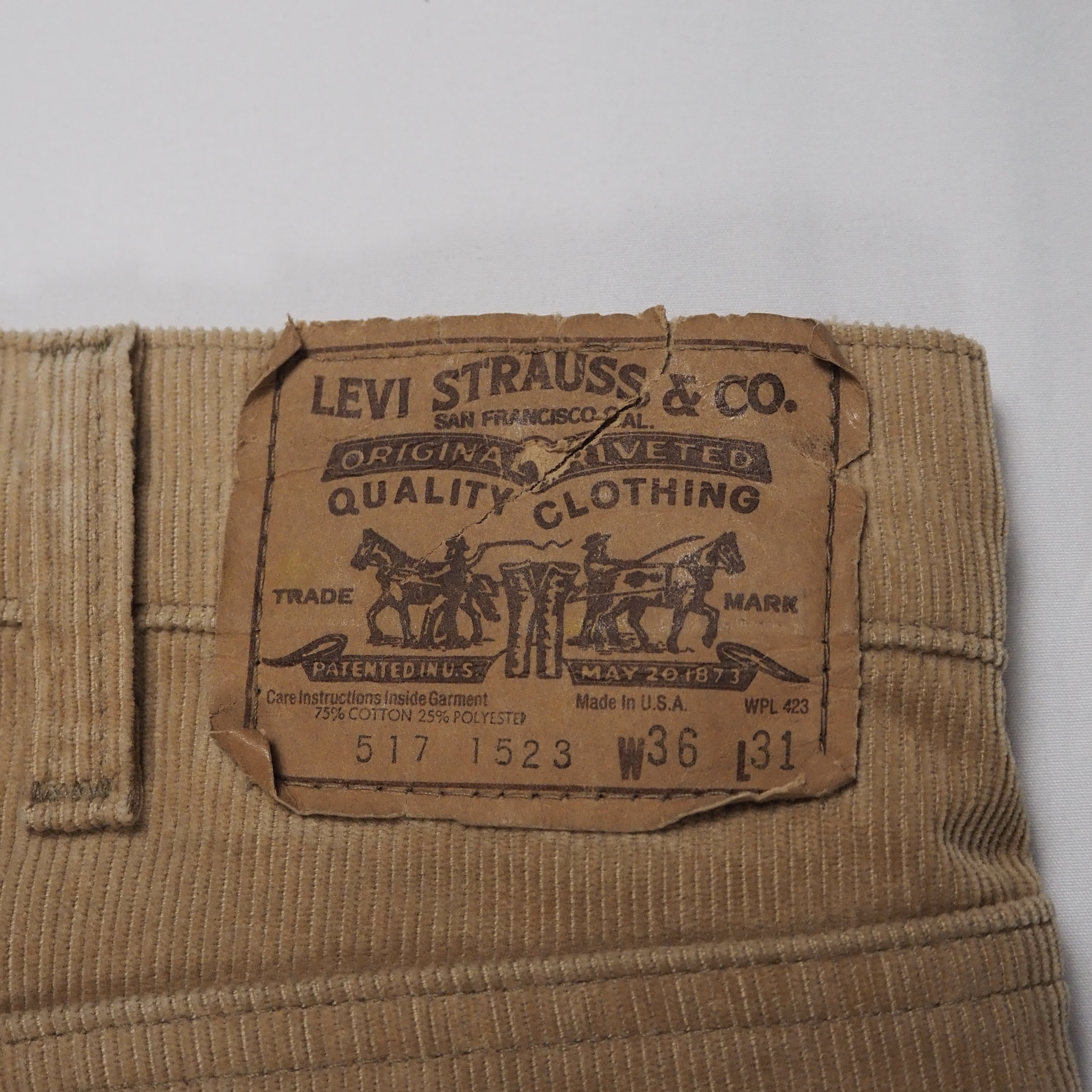 80’s Levi’s 517 コーデュロイパンツ ベージュ 約36×30 の画像 17