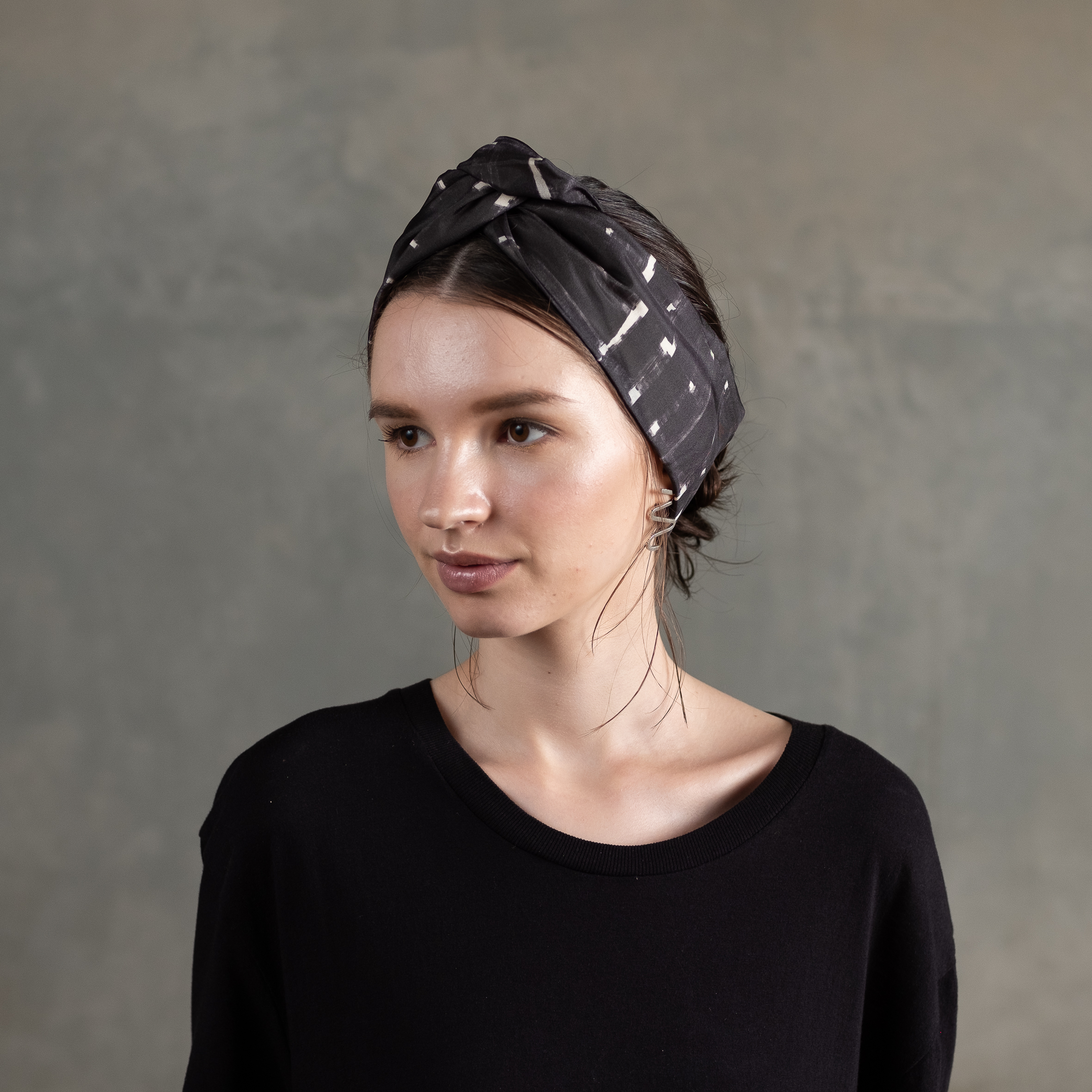 Silk Peckham Black ヘッドスカーフ ミニスカーフ Yarn Copper