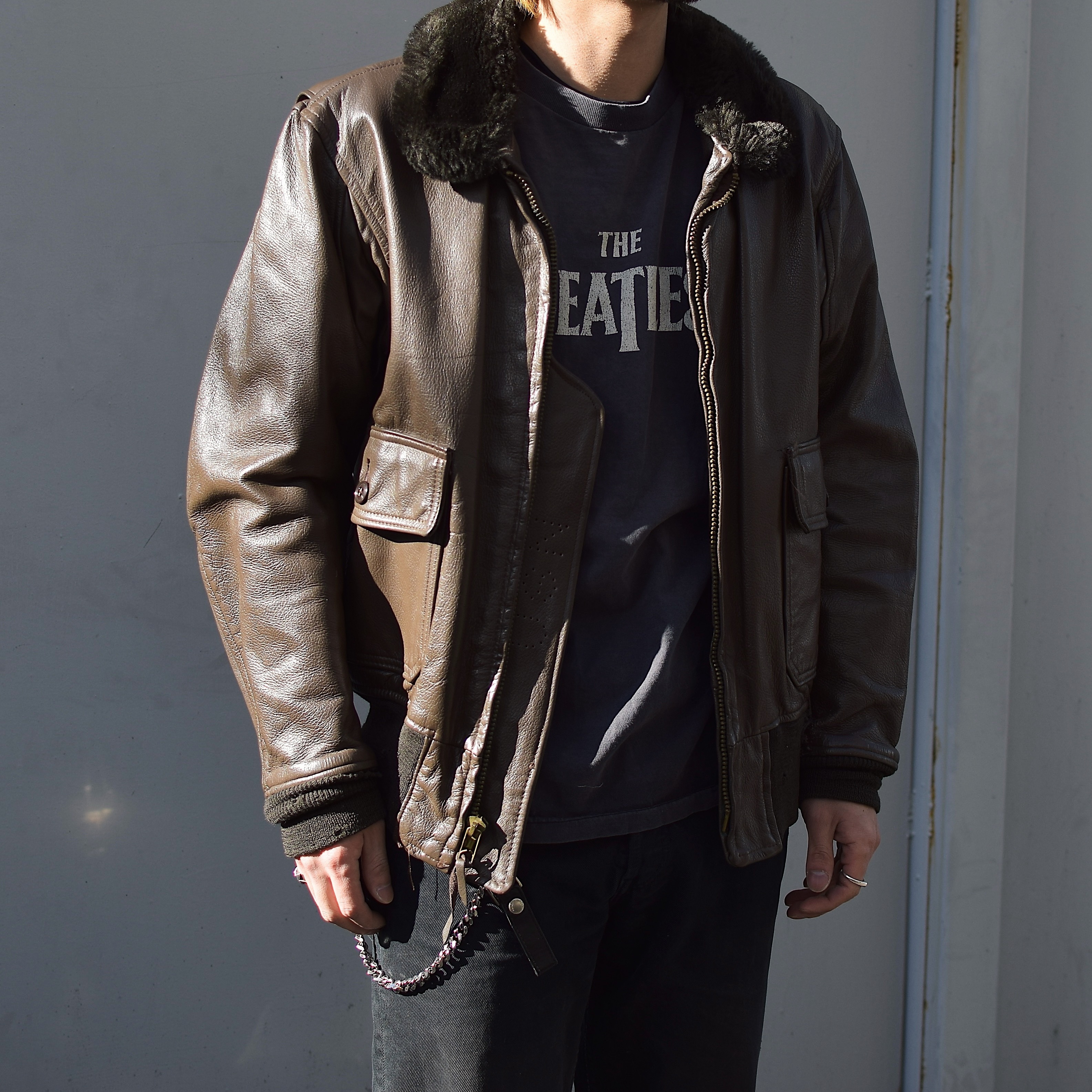 Vintage 70's【Golden Thread】Leather Flight Jacket の画像 3