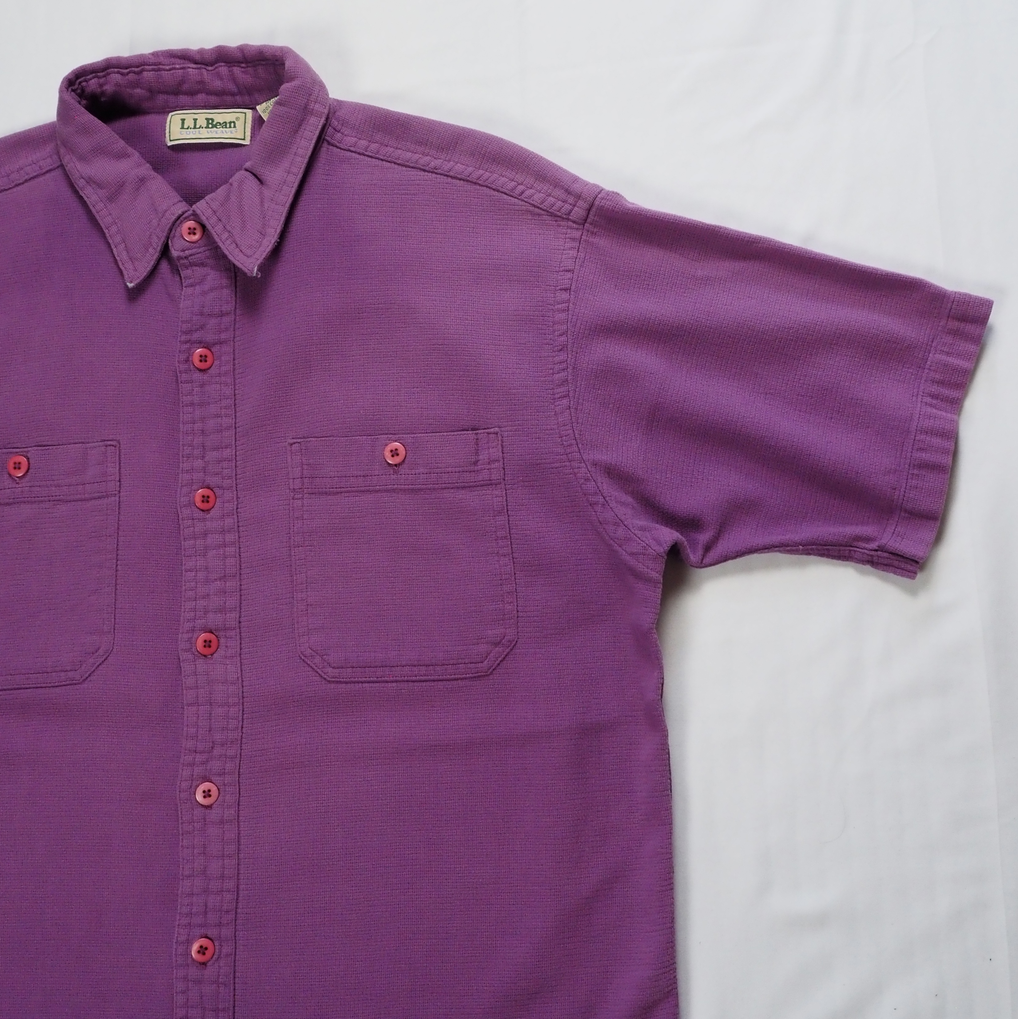 90’s L.L. Bean コットンシャツ パープル Mサイズ の画像 4