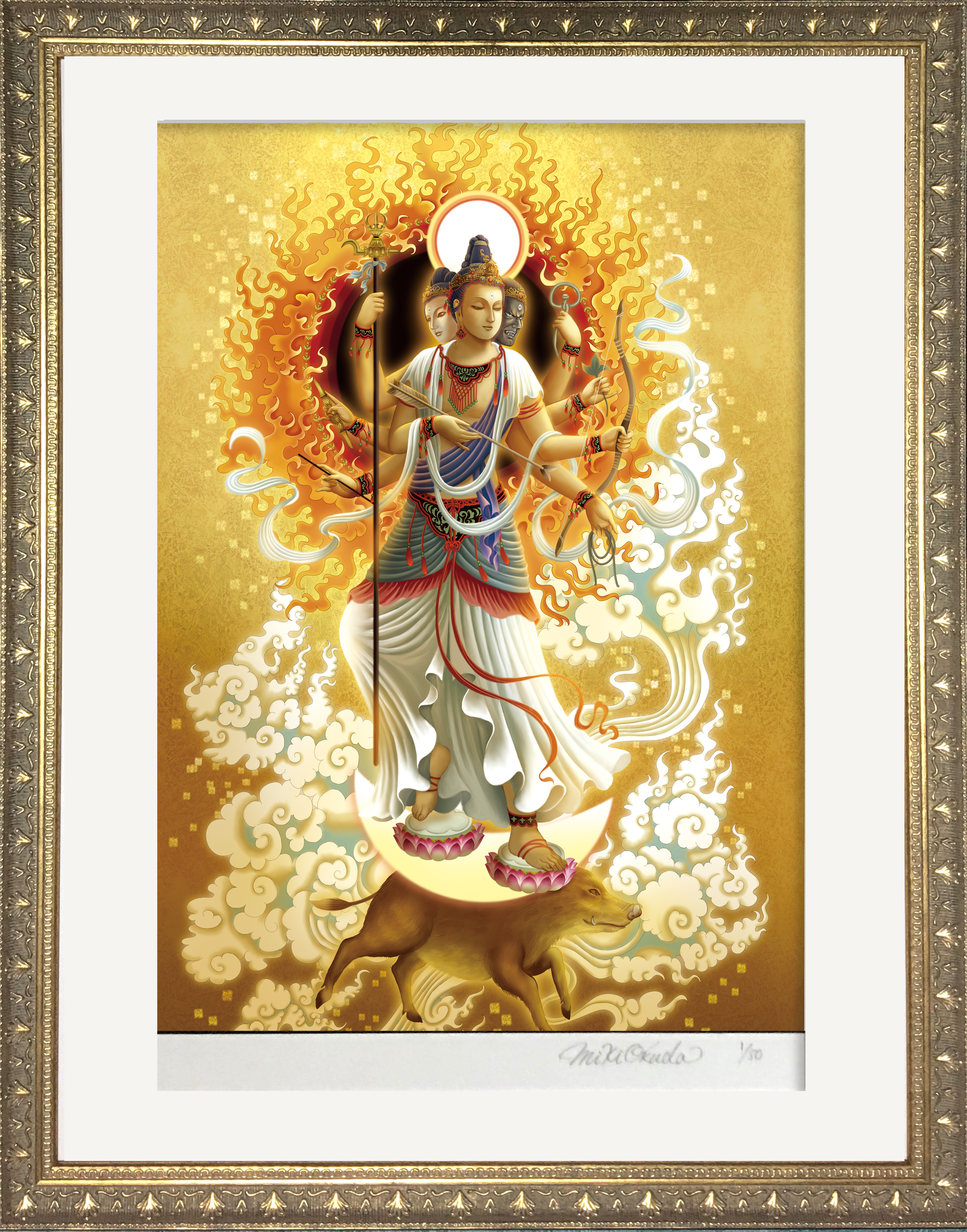 摩利支天 Sサイズ 仏画とスピリチュアルアート 奥田みき 観稀舎 摩利支天 Sサイズ 仏画とスピリチュアルアート 奥田みき 観稀舎