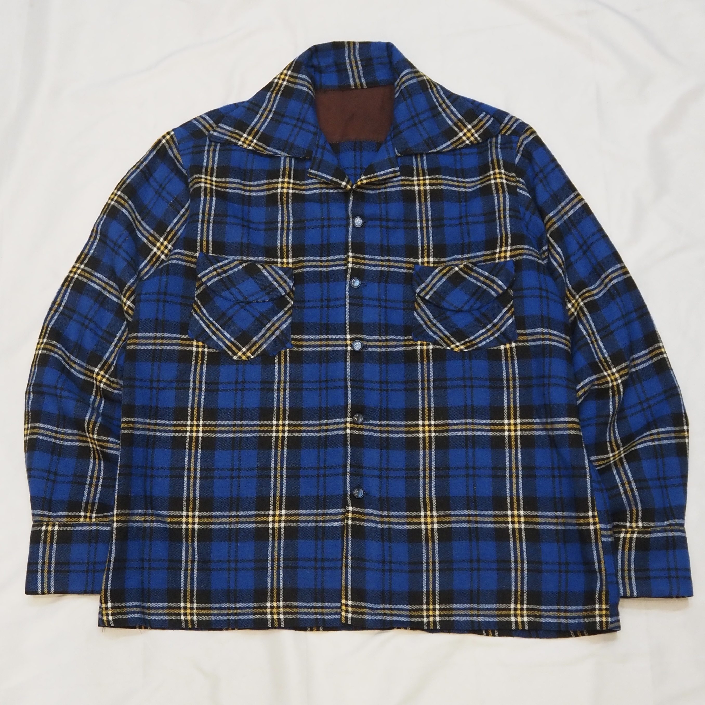 50’s Wool Shirt ブルー×イエロー