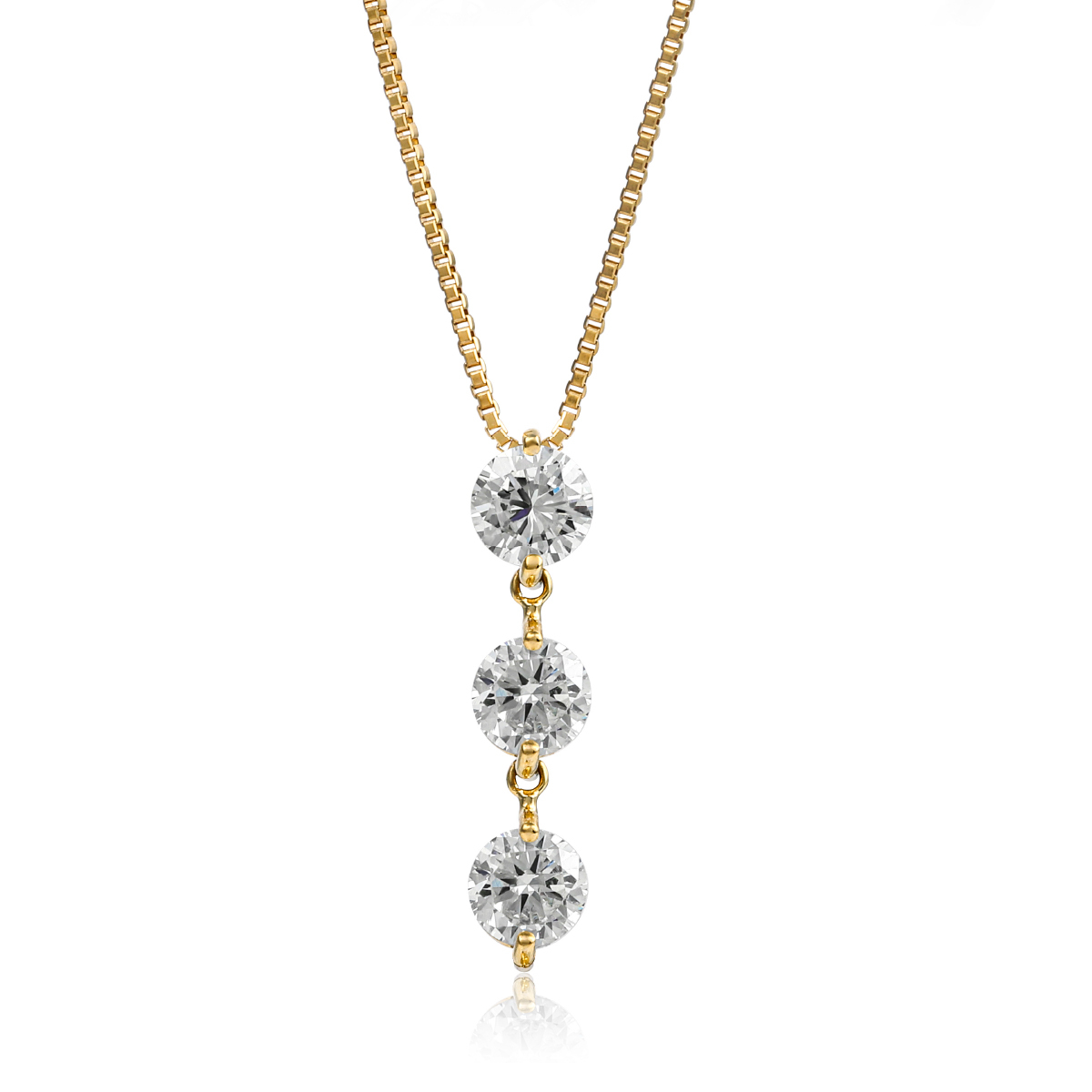 【S55】1.00ct 3ストーンダイヤモンドネックレス【JS4185】