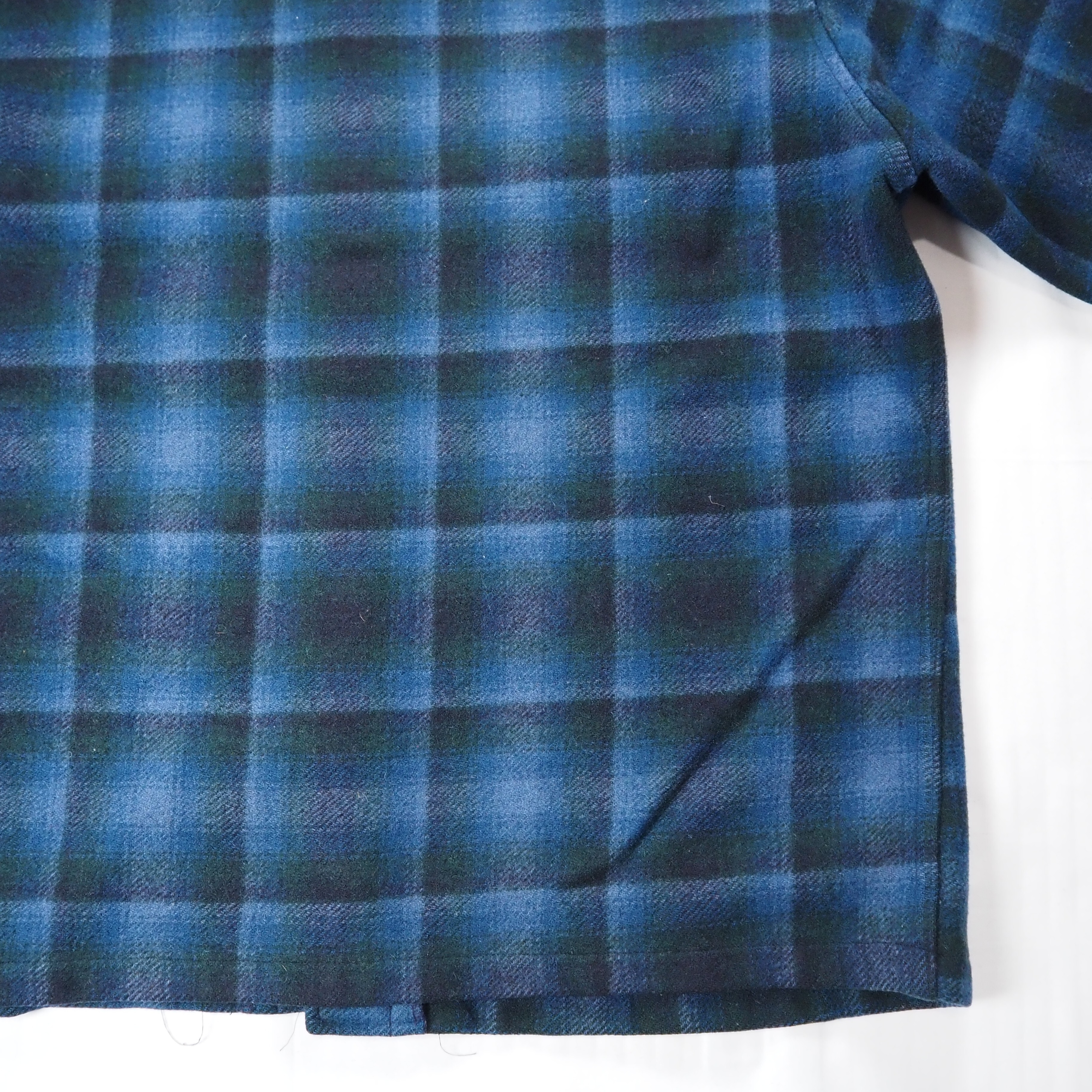 【9/23 20:00入荷】60's-70's Pendleton ウールジャケット ブルー×ブラック オンブレチェック の画像 15