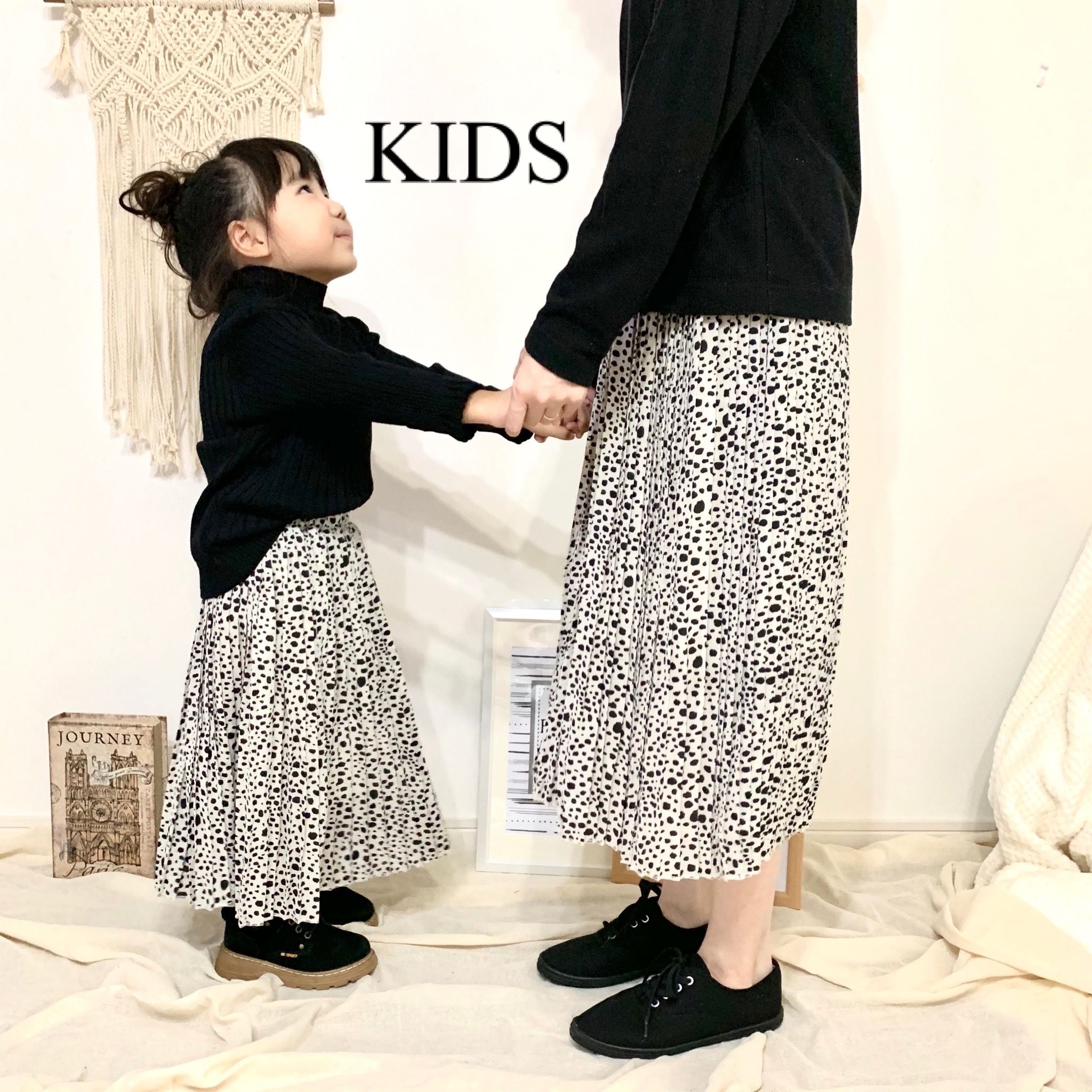 即納送料込 Kids 親子お揃いダルメシアンプリーツスカート 子供服 Rukaa 即納送料込 Kids 親子お揃いダルメシアンプリーツスカート 子供服 Rukaa